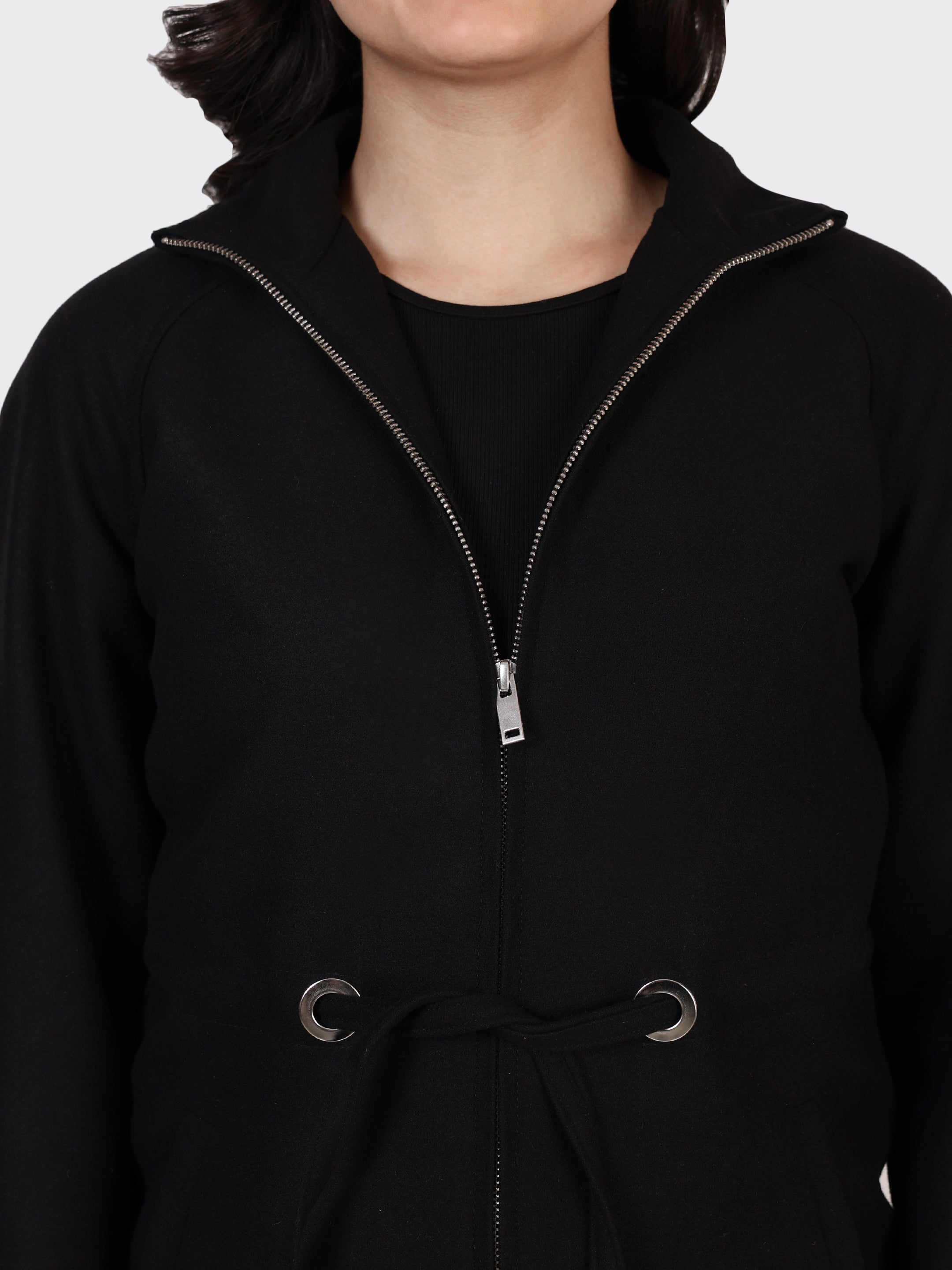 LADIES WOOLLEN JACKET-BLACK