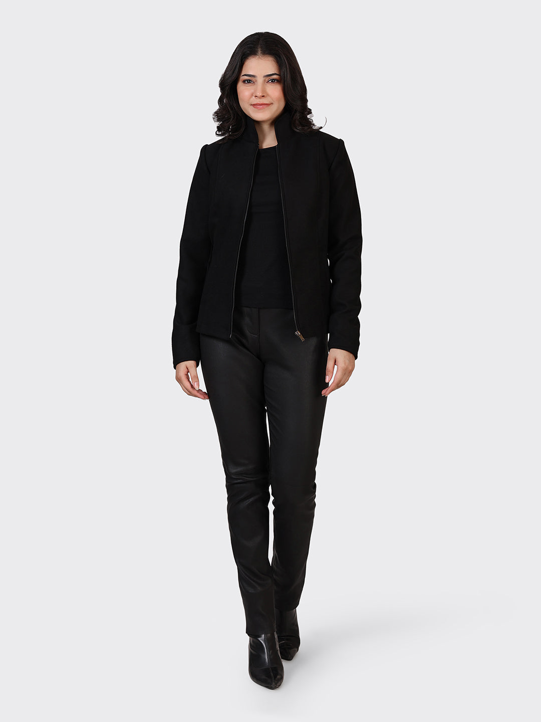 LADIES WOOLLEN JACKET-BLACK