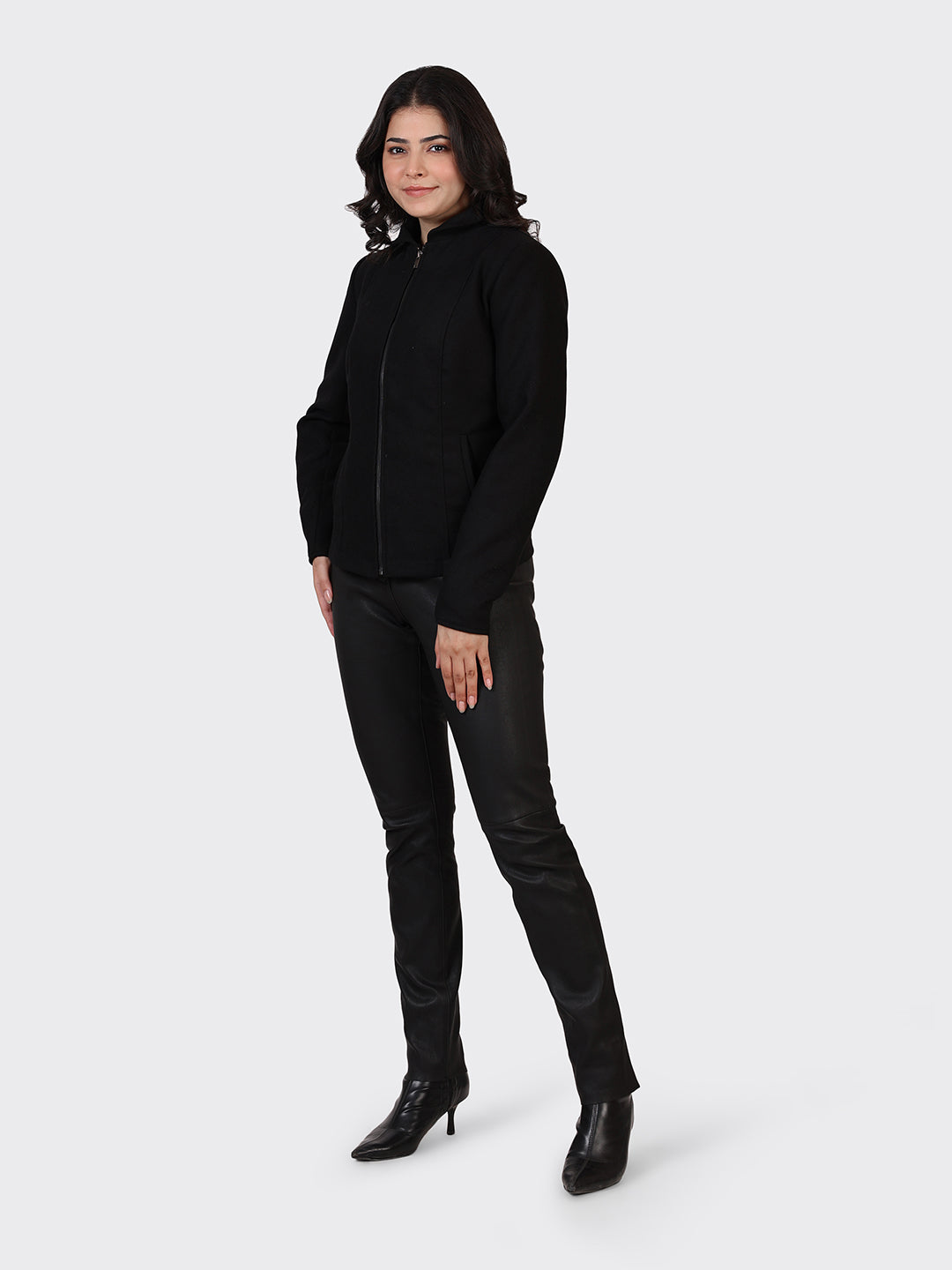 LADIES WOOLLEN JACKET-BLACK