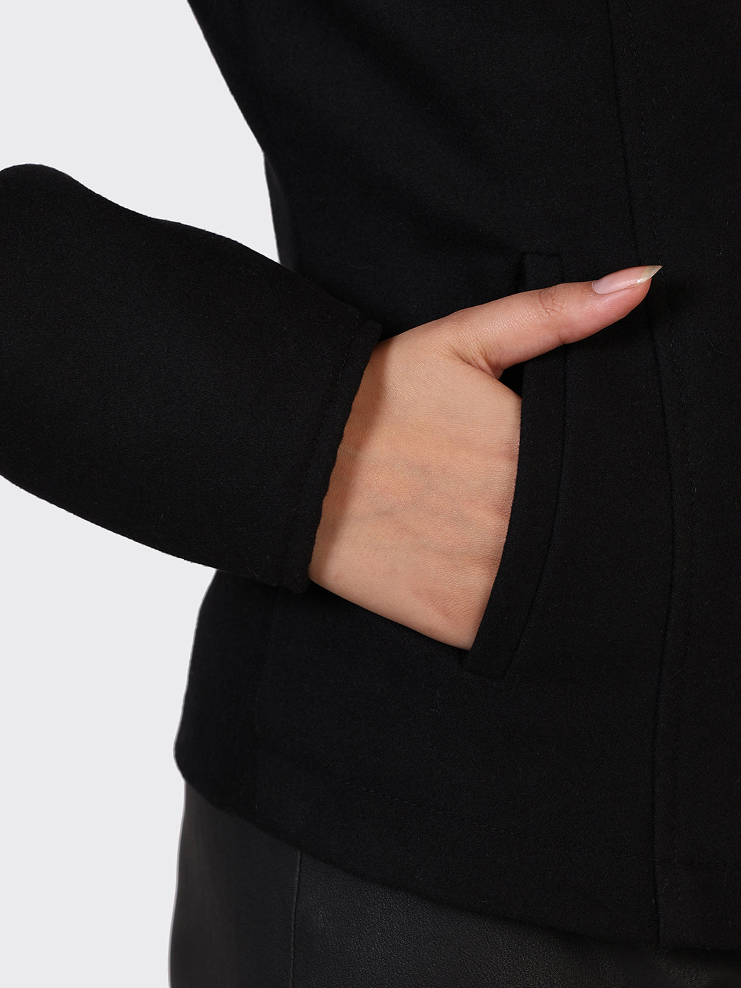 LADIES WOOLLEN JACKET-BLACK