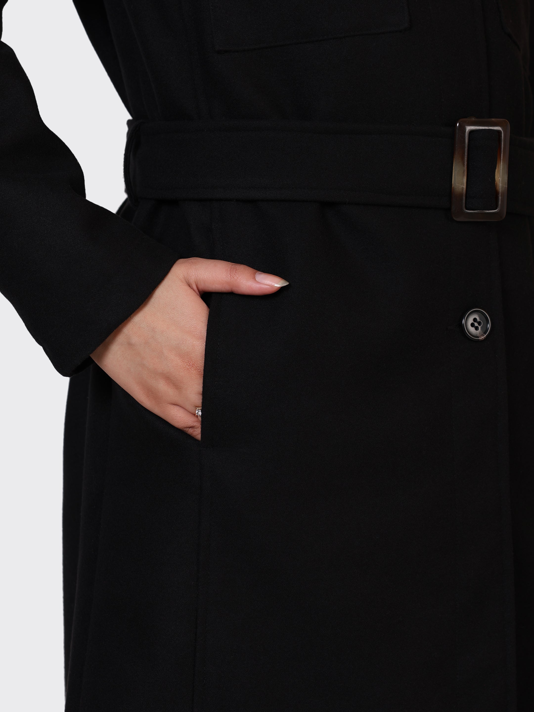 LADIES WOOLLEN JACKET-BLACK