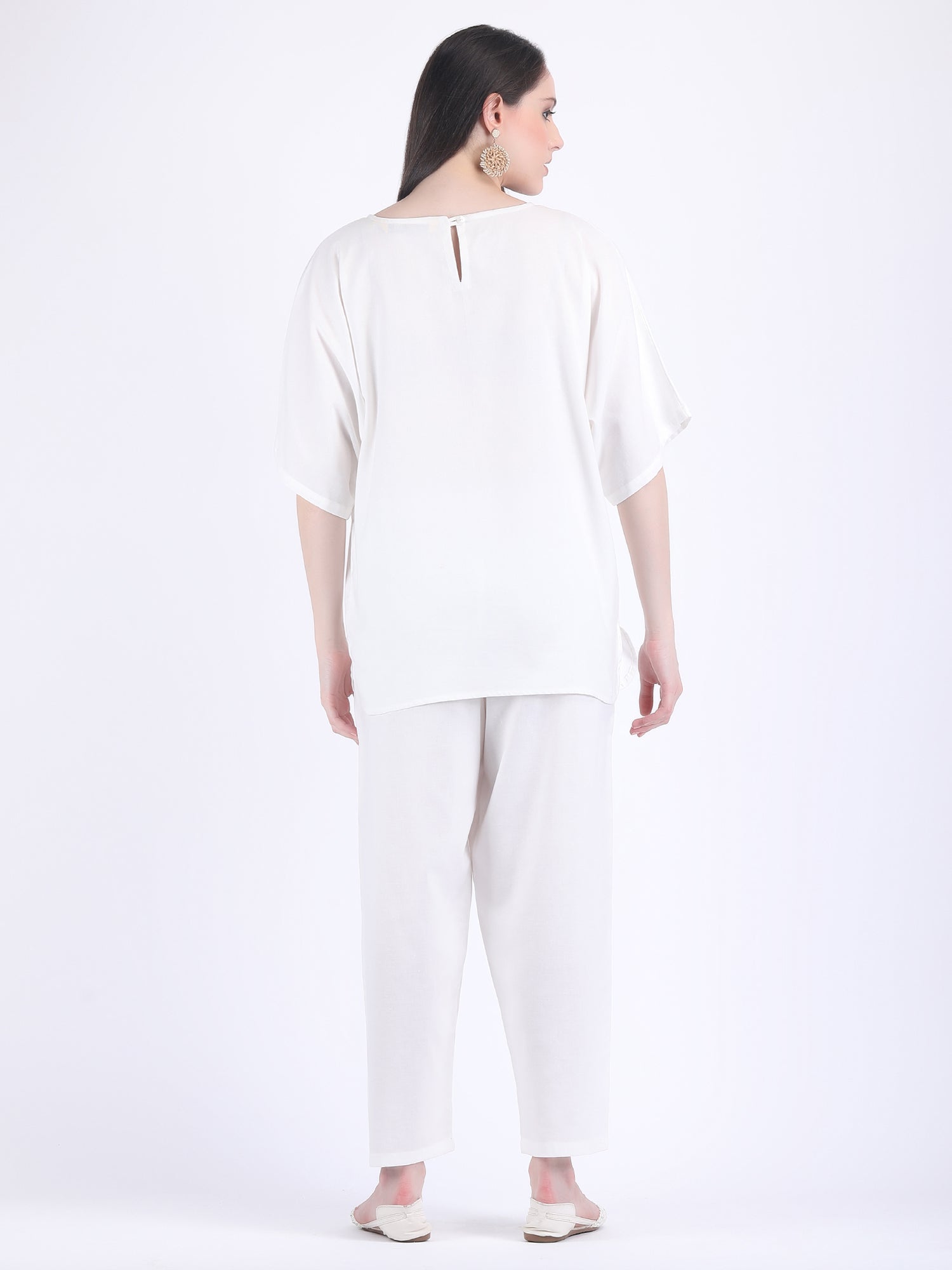 COTTON FLEX COMFORT WEAR COORD SET LUCENT WHITE