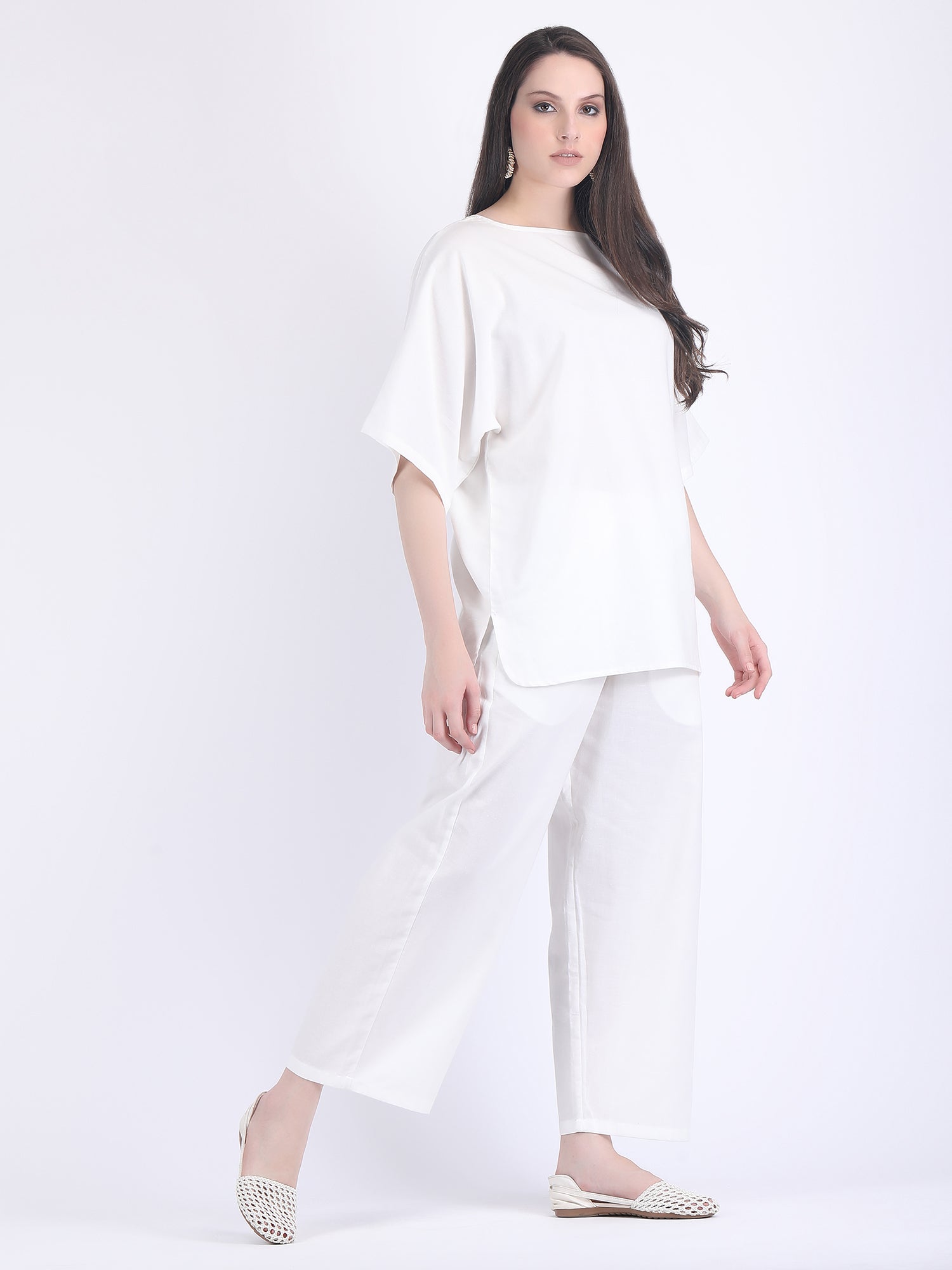 COTTON FLEX COMFORT WEAR COORD SET LUCENT WHITE