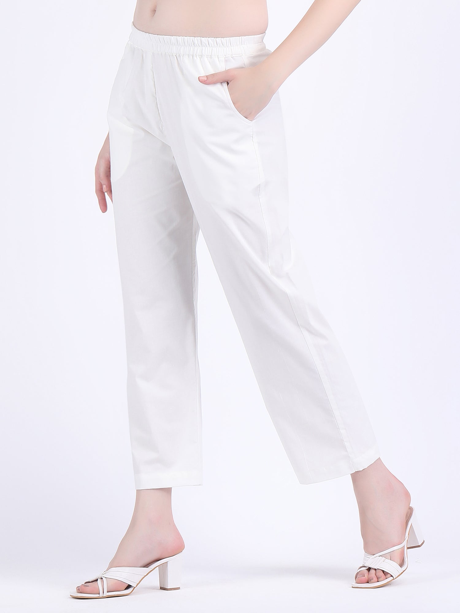 COTTON CHANDERI COMFORT WEAR KURTA SET WITH PEARL LACE TULIP BLUE