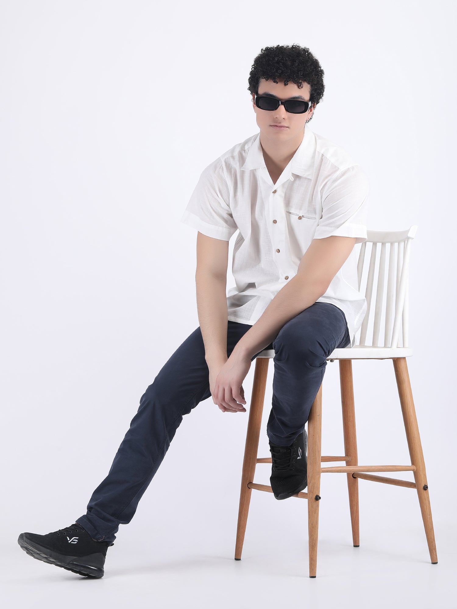 COTTON SLUB LIGHT WEIGHT SUMMER SHIRT IN WHITE