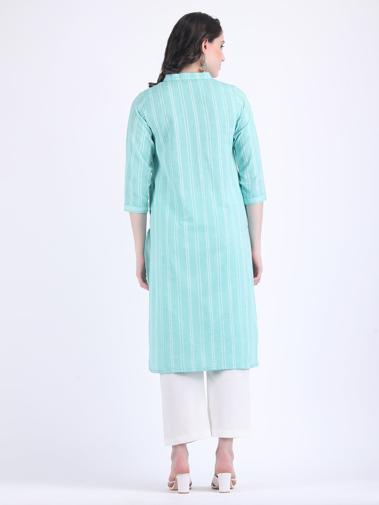 COTTON HANDLOOM COMFORT WEAR KURTA SET BEACH GRASS