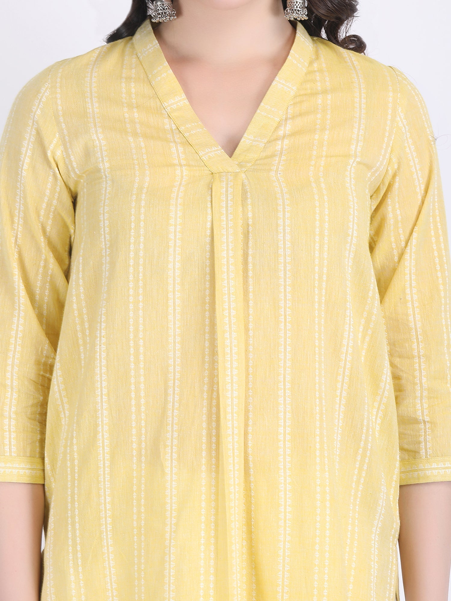 COTTON HANDLOOM COMFORT WEAR KURTA SET FRENCH VANILLA