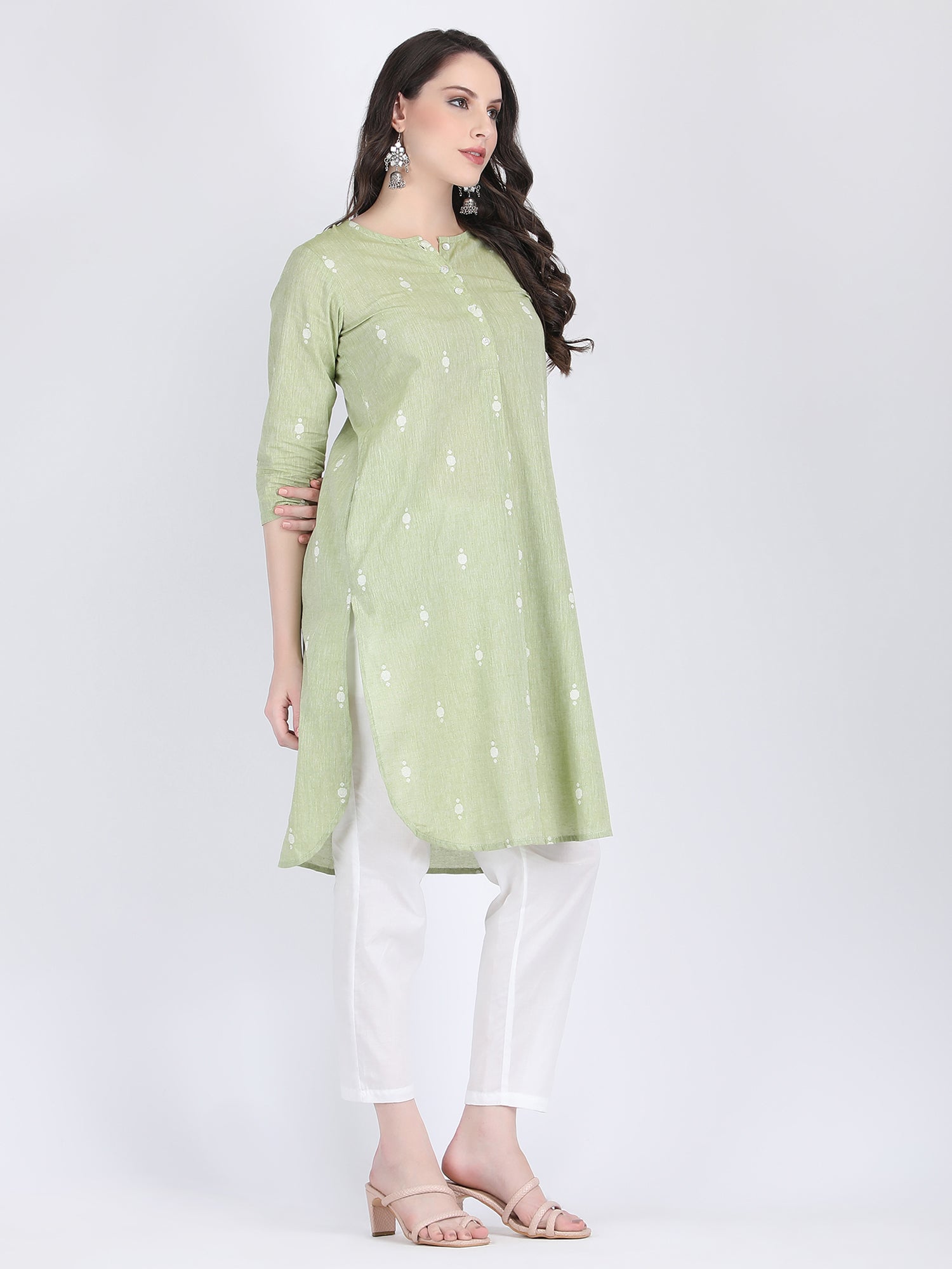 JAMDANI COTTON SELF WOVEN CHOGA KURTA SET