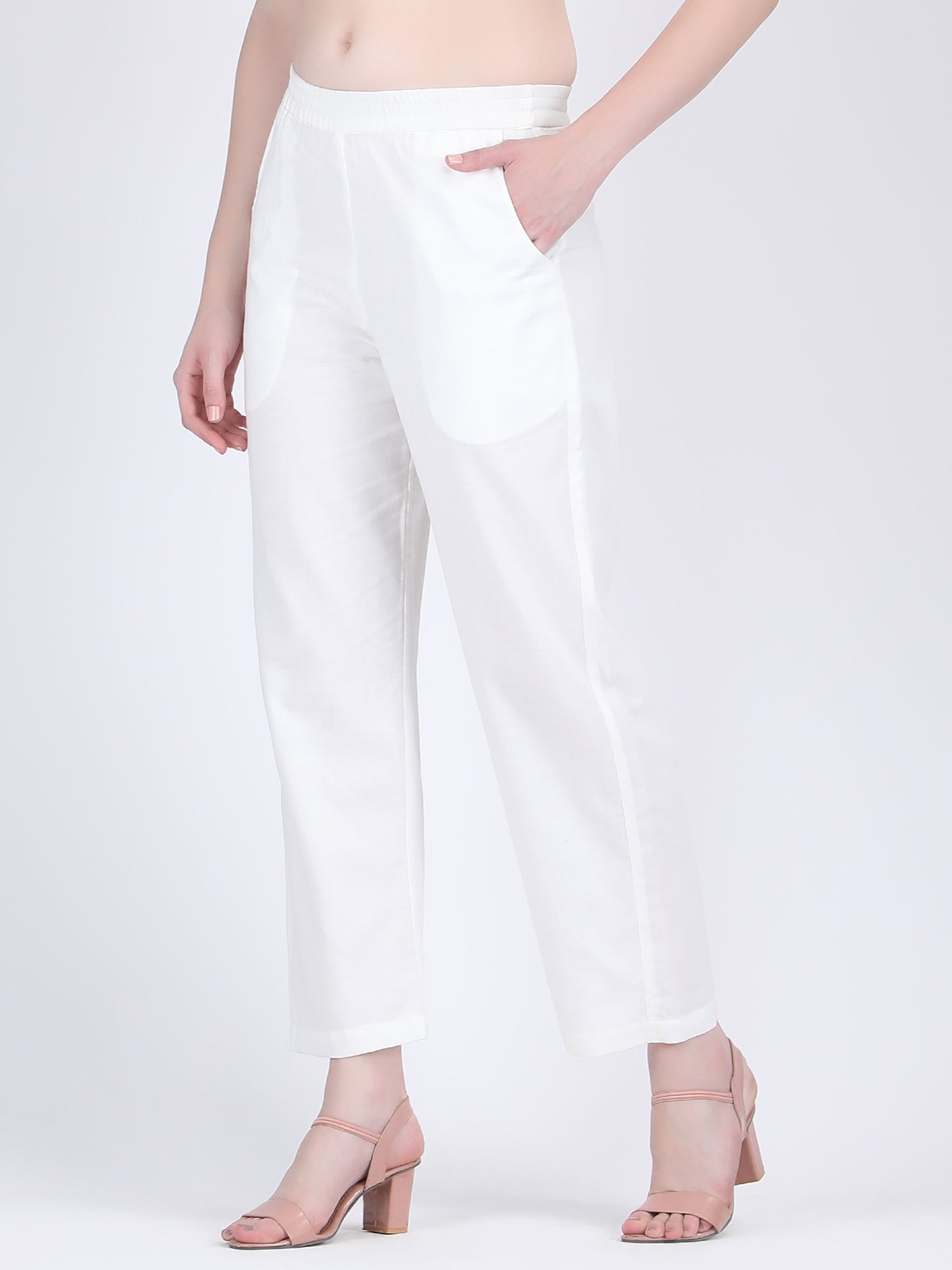 COTTON CHANDERI COMFORT WEAR KURTA SET WITH PEARL LACE TULIP PINK