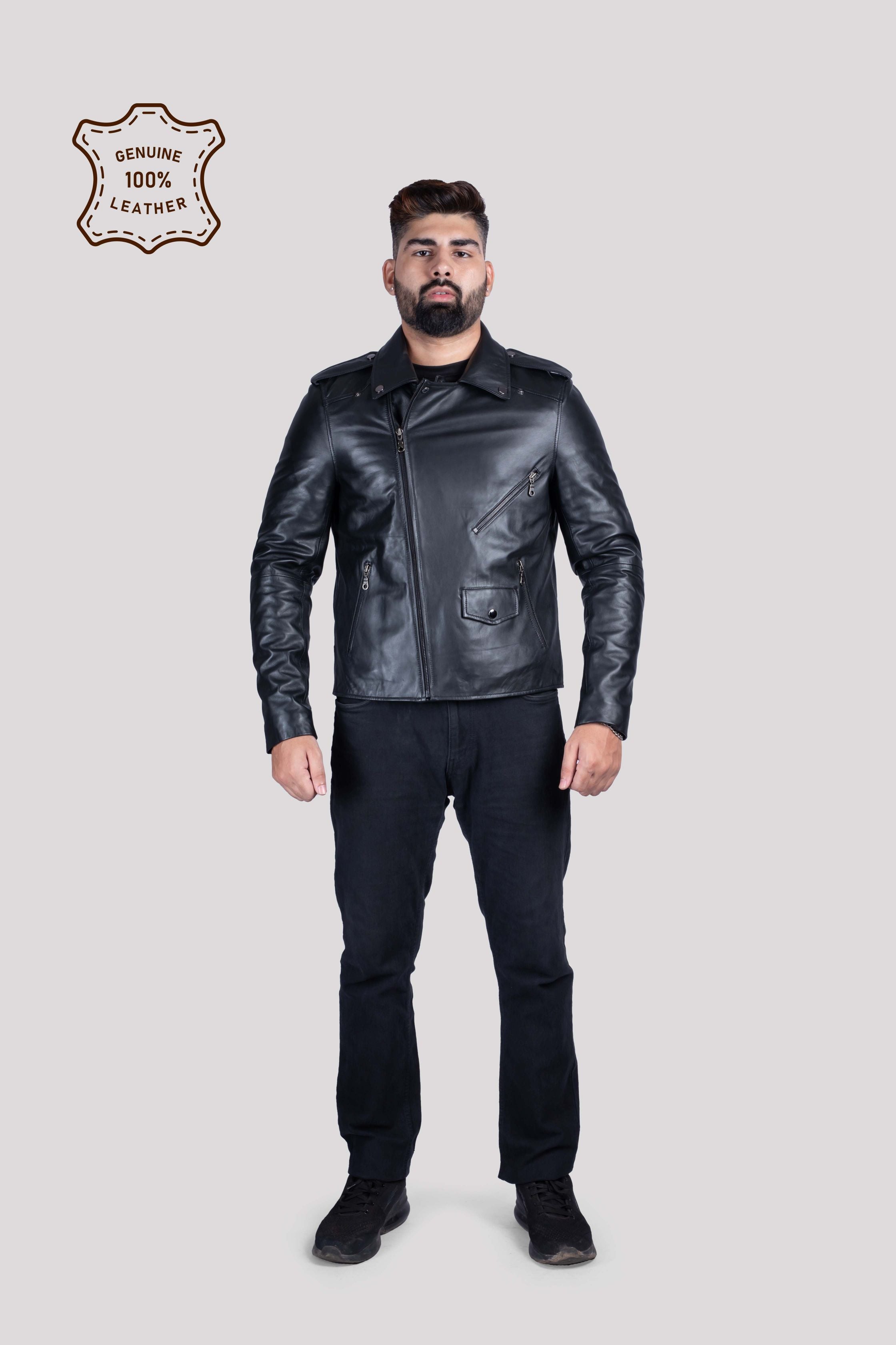 MENS BIKER LEATHER JACKET