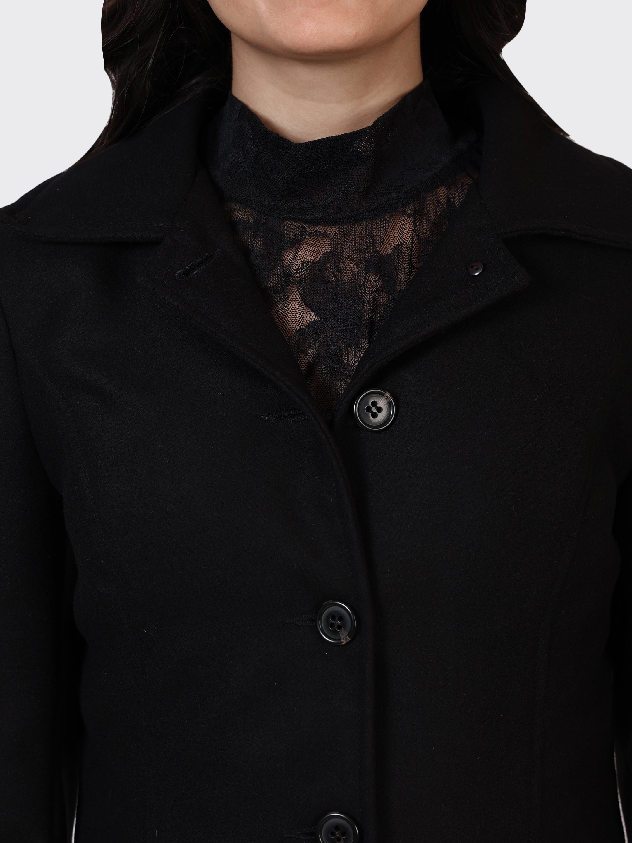 LADIES WOOLLEN JACKET-BLACK