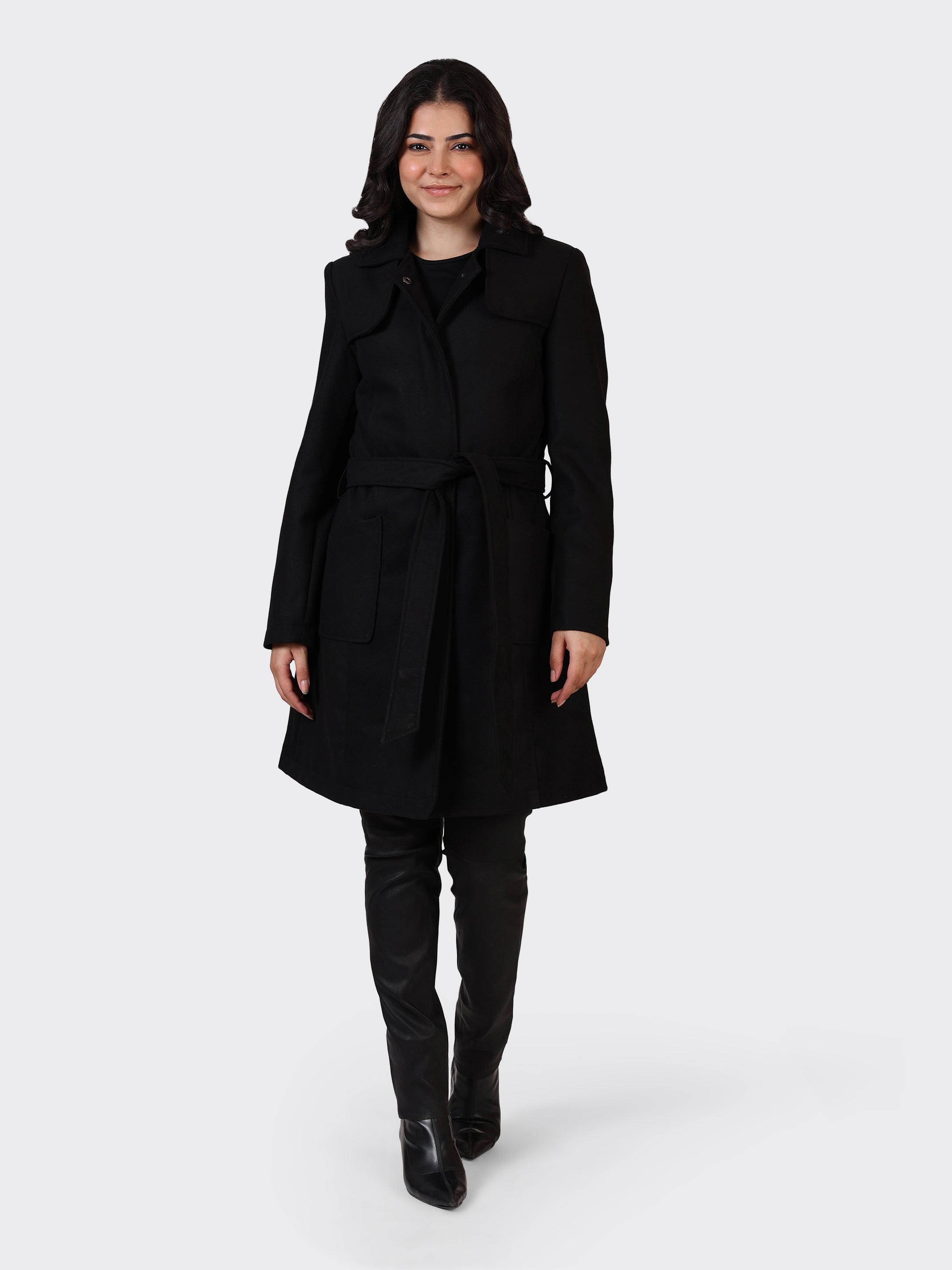 LADIES WOOLLEN JACKET-BLACK