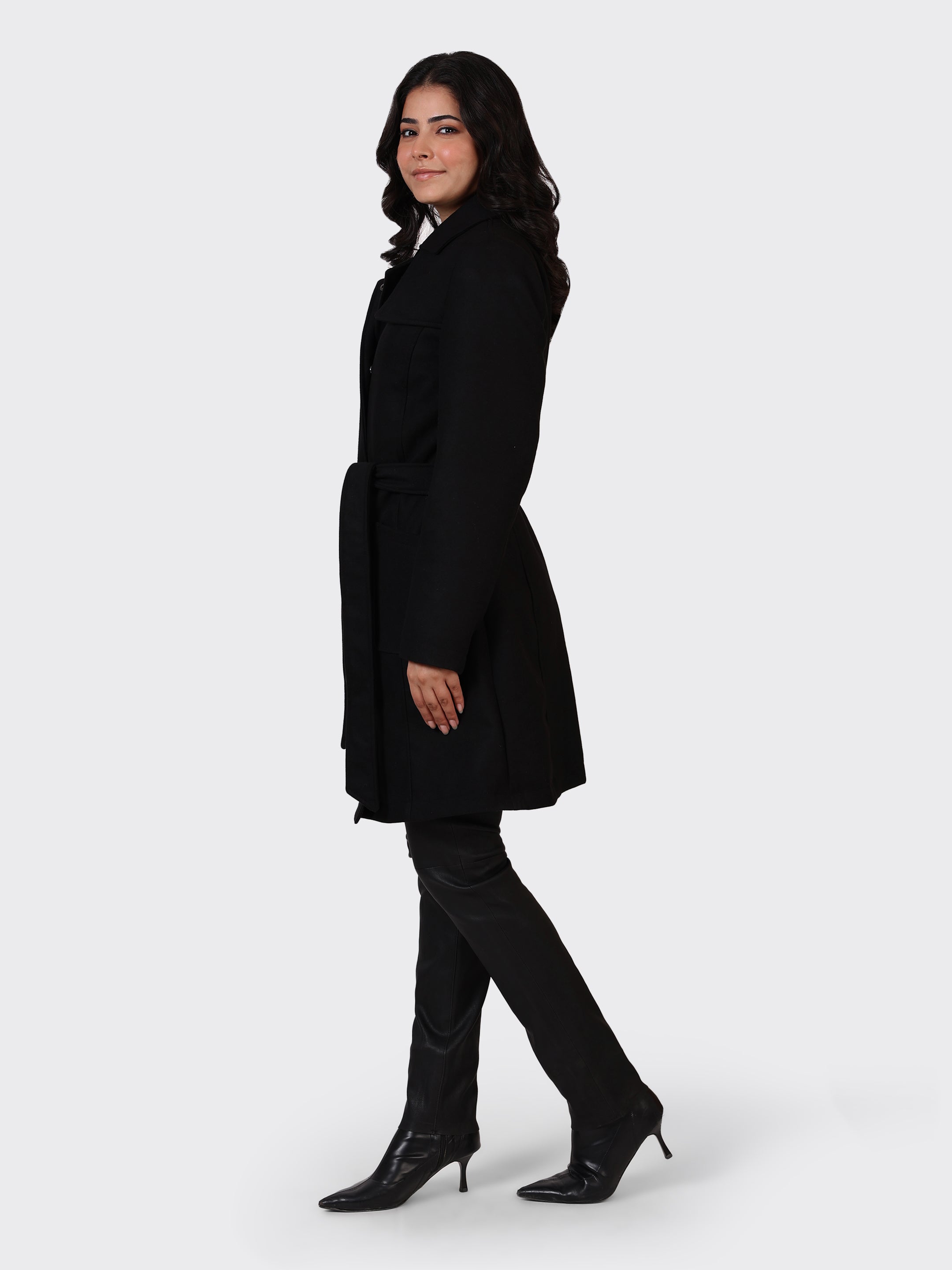 LADIES WOOLLEN JACKET-BLACK