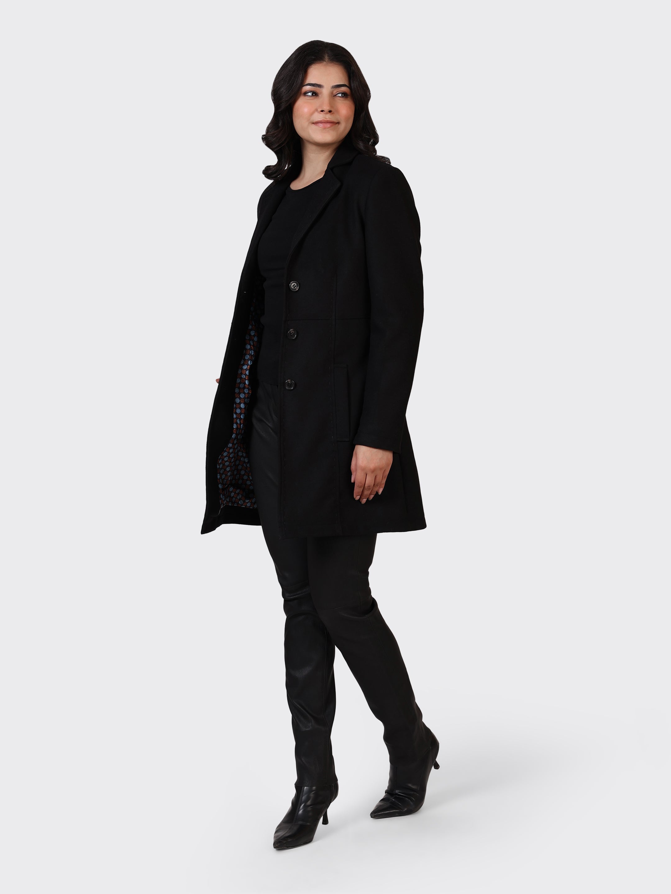 LADIES WOOLLEN JACKET-COGNAC