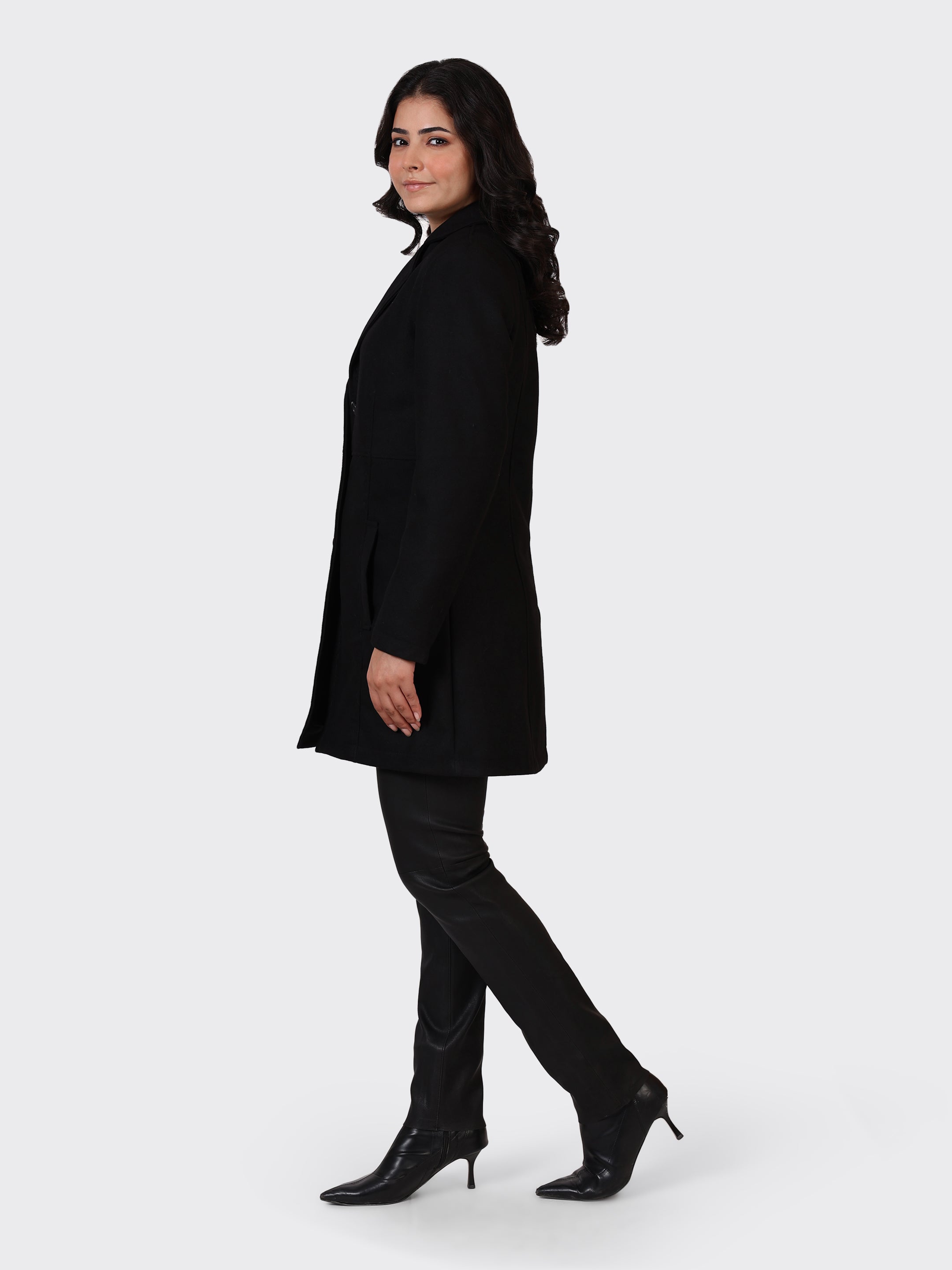 LADIES WOOLLEN JACKET-COGNAC