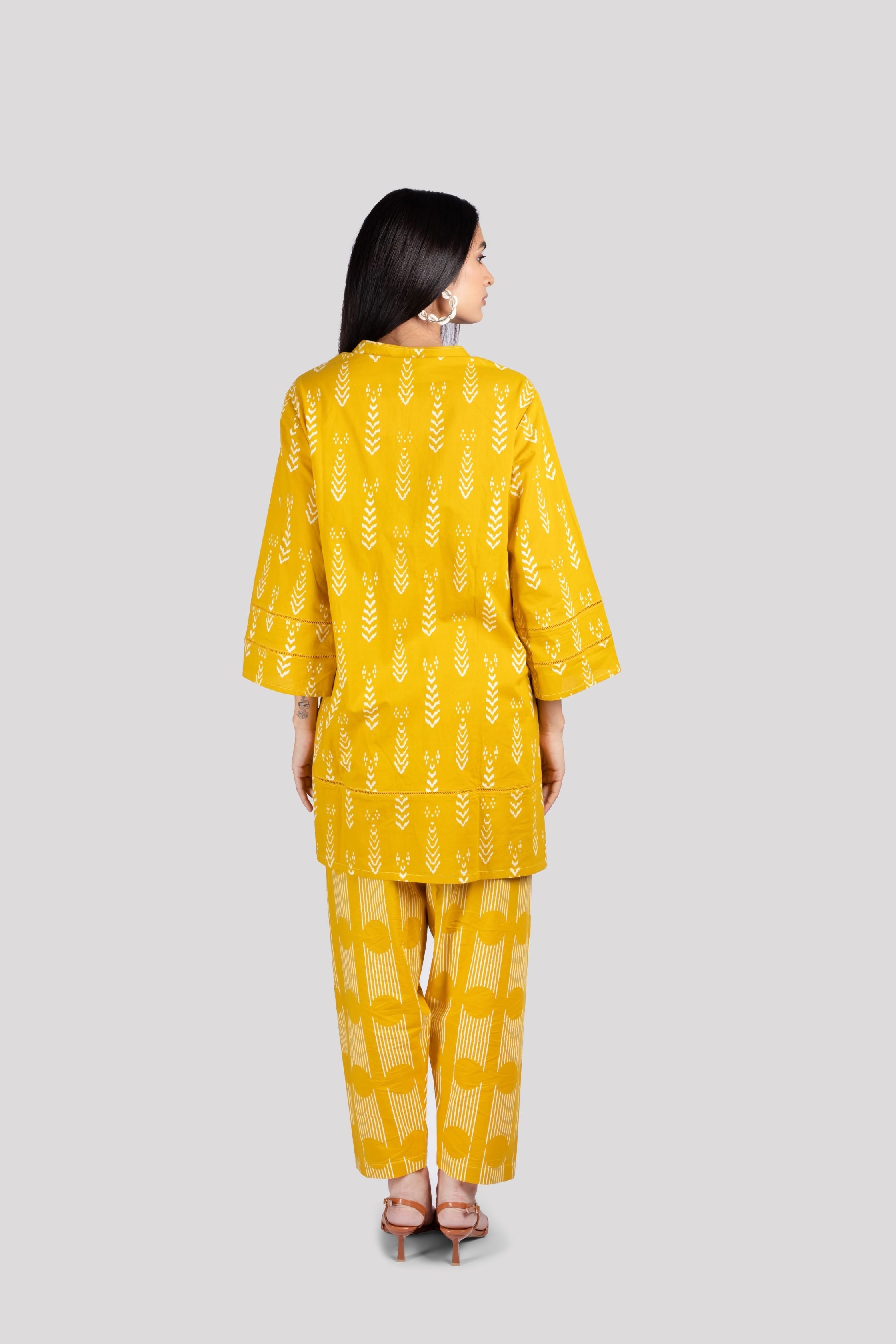 WOMEN COTTON CO ORD SET LACE ON SLEEVES & HEM WITH COMFORT SALWAR