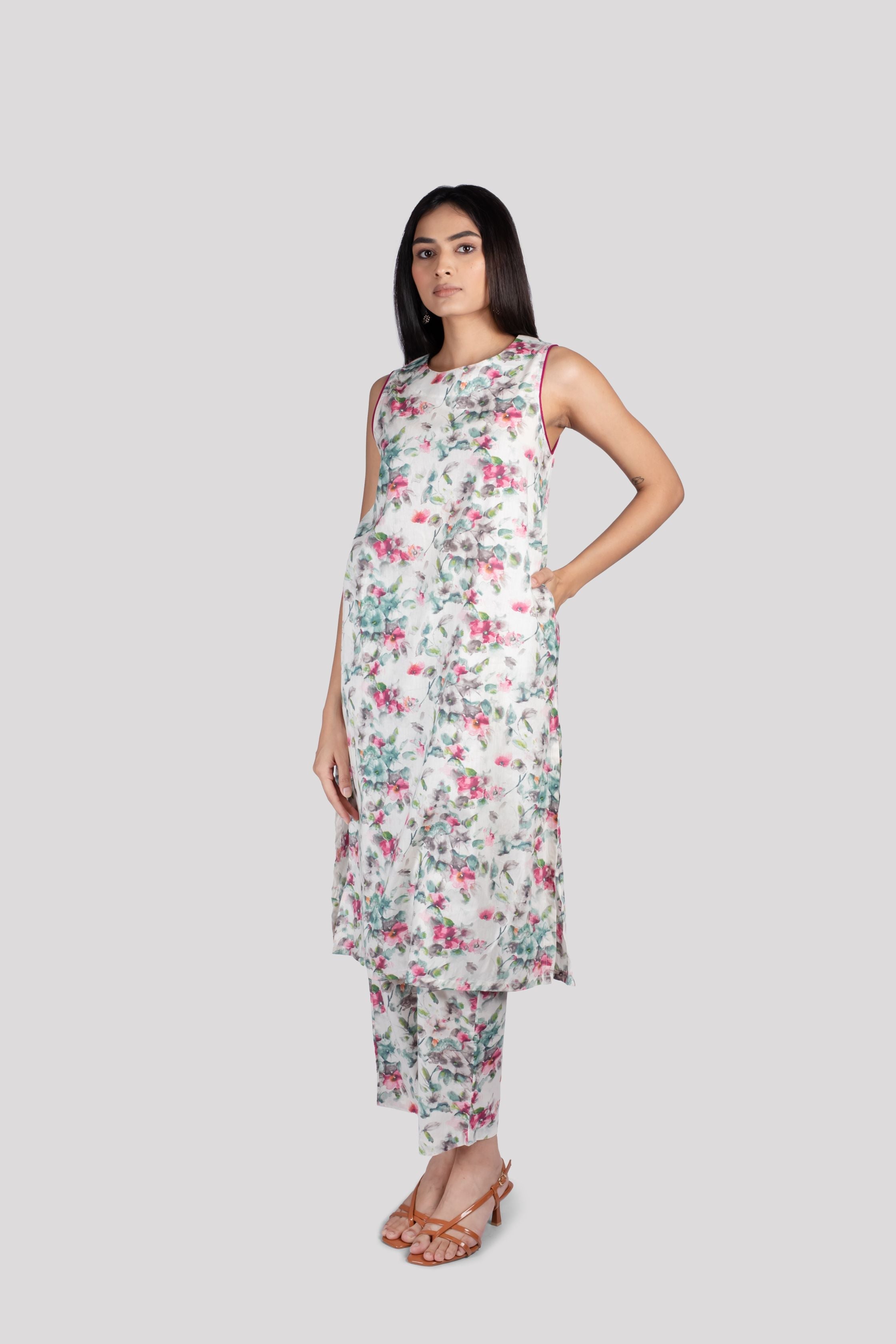 WOMEN SOFT COTTON KURTA SET FLORAL PRINT