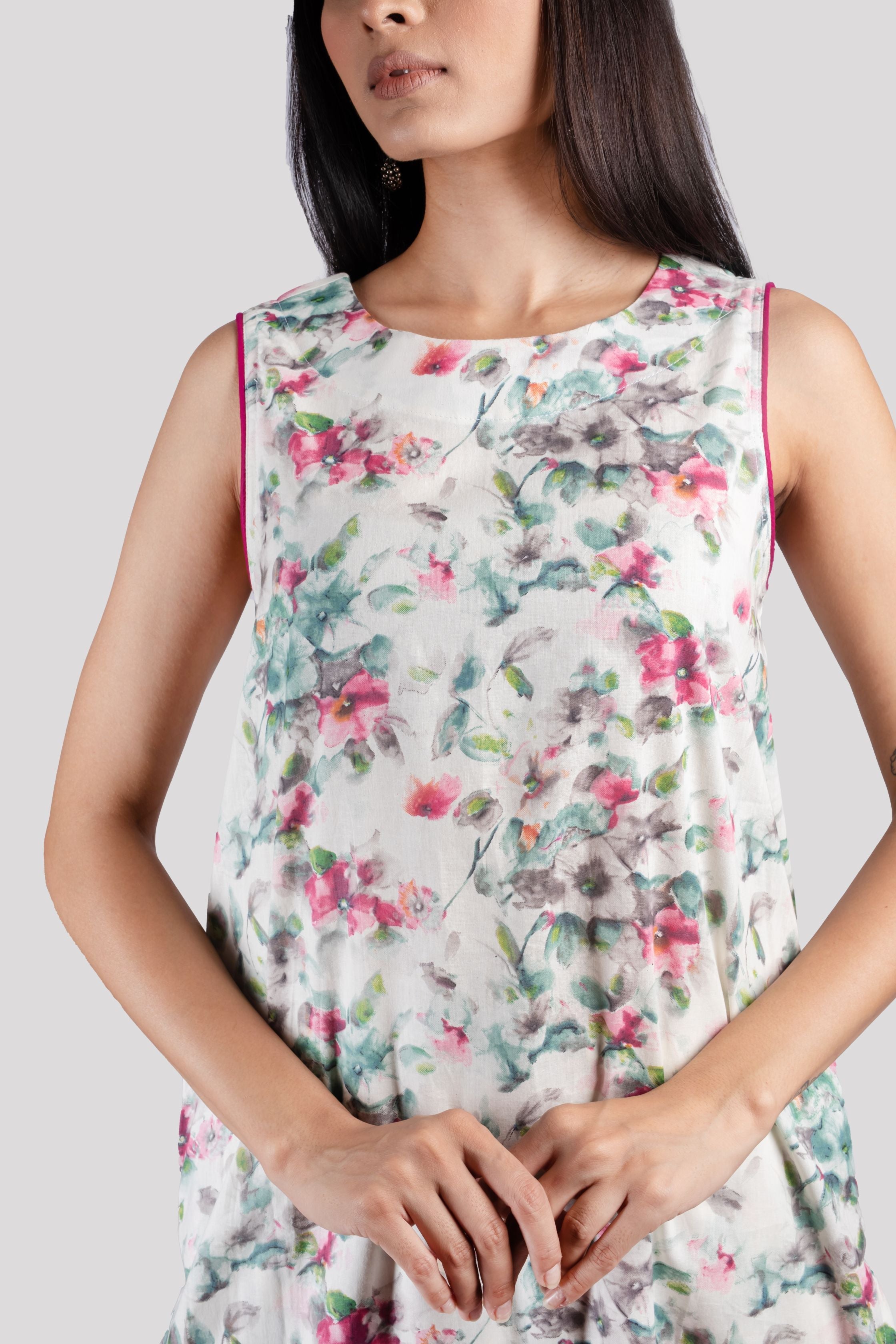 WOMEN SOFT COTTON KURTA SET FLORAL PRINT