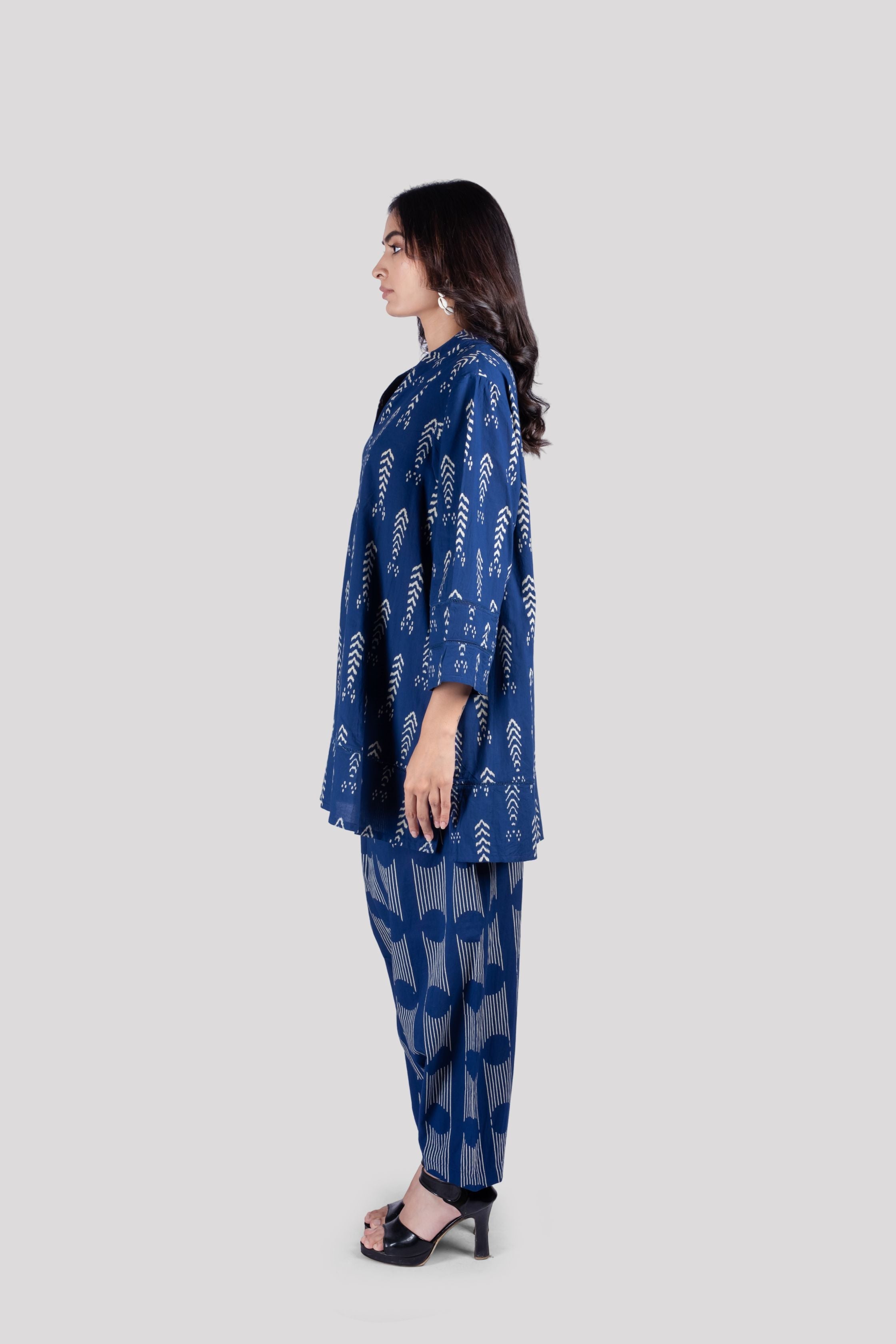 WOMEN COTTON CO ORD SET LACE ON SLEEVES & HEM WITH COMFORT SALWAR