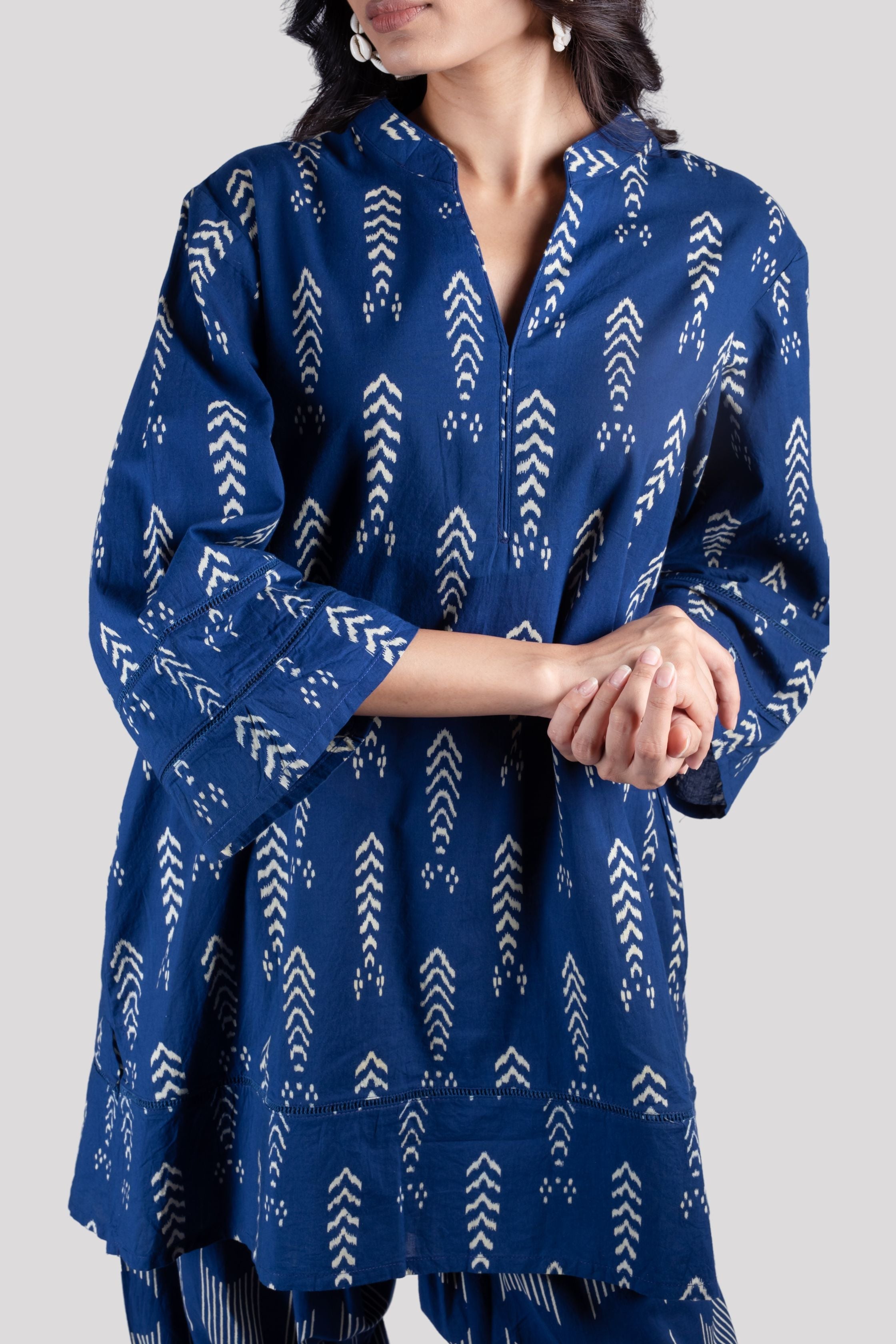 WOMEN COTTON CO ORD SET LACE ON SLEEVES & HEM WITH COMFORT SALWAR