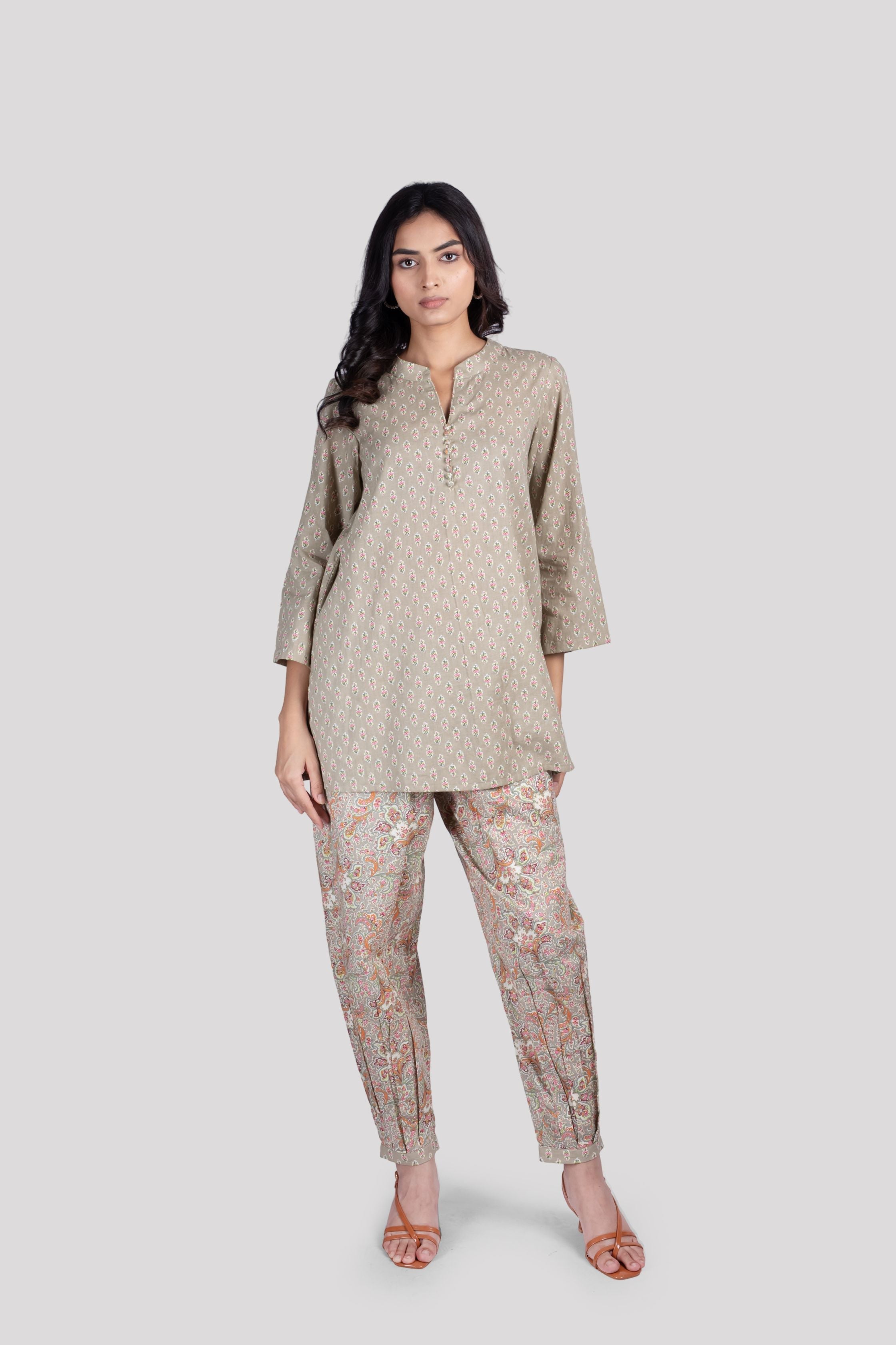 WOMEN SOFT COTTON CO ORD SET WITH DHOTI PANTS