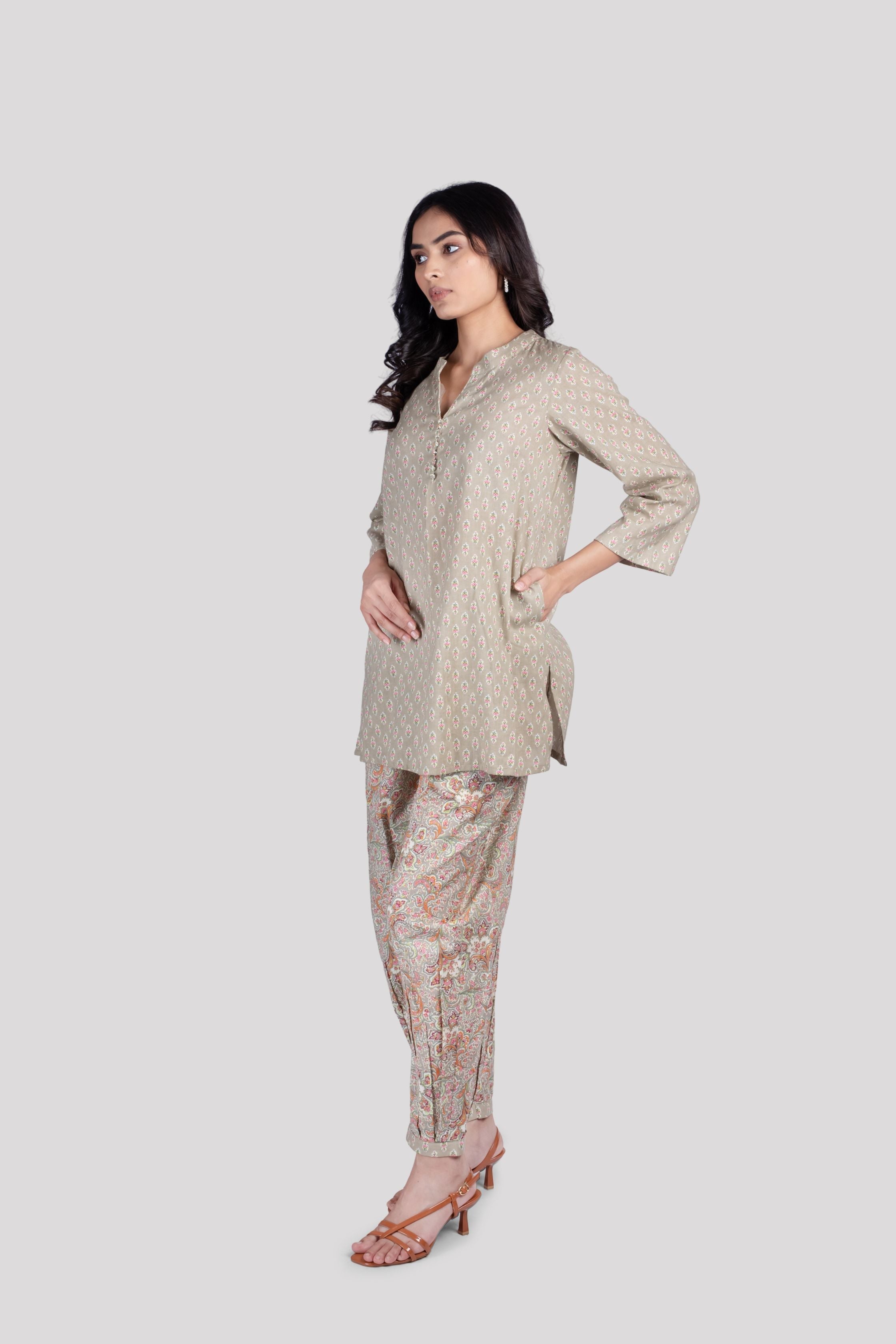 WOMEN SOFT COTTON CO ORD SET WITH DHOTI PANTS