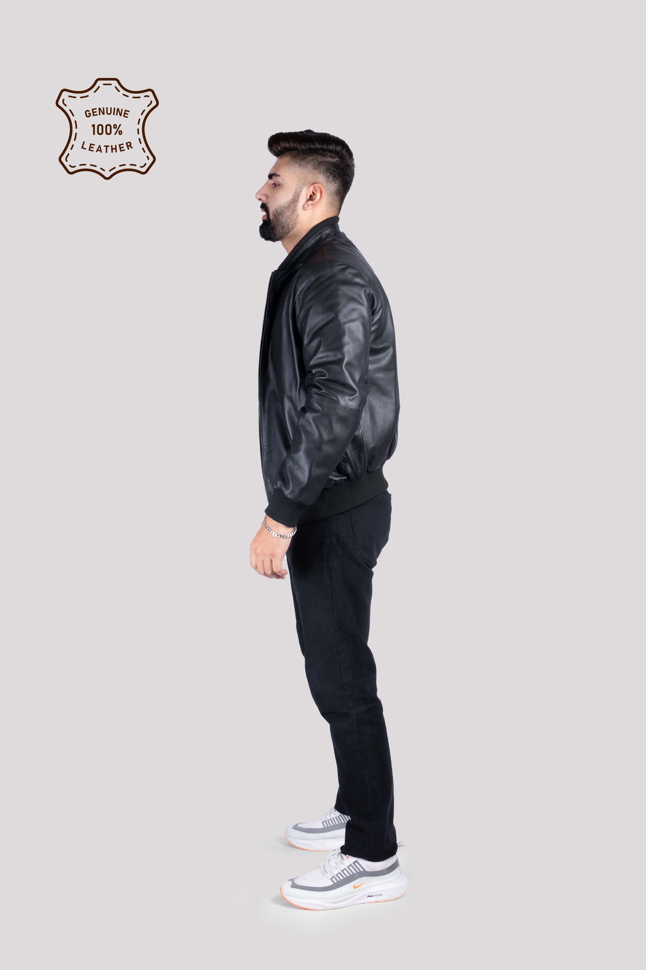 MENS BOMBER LEATHER JACKET