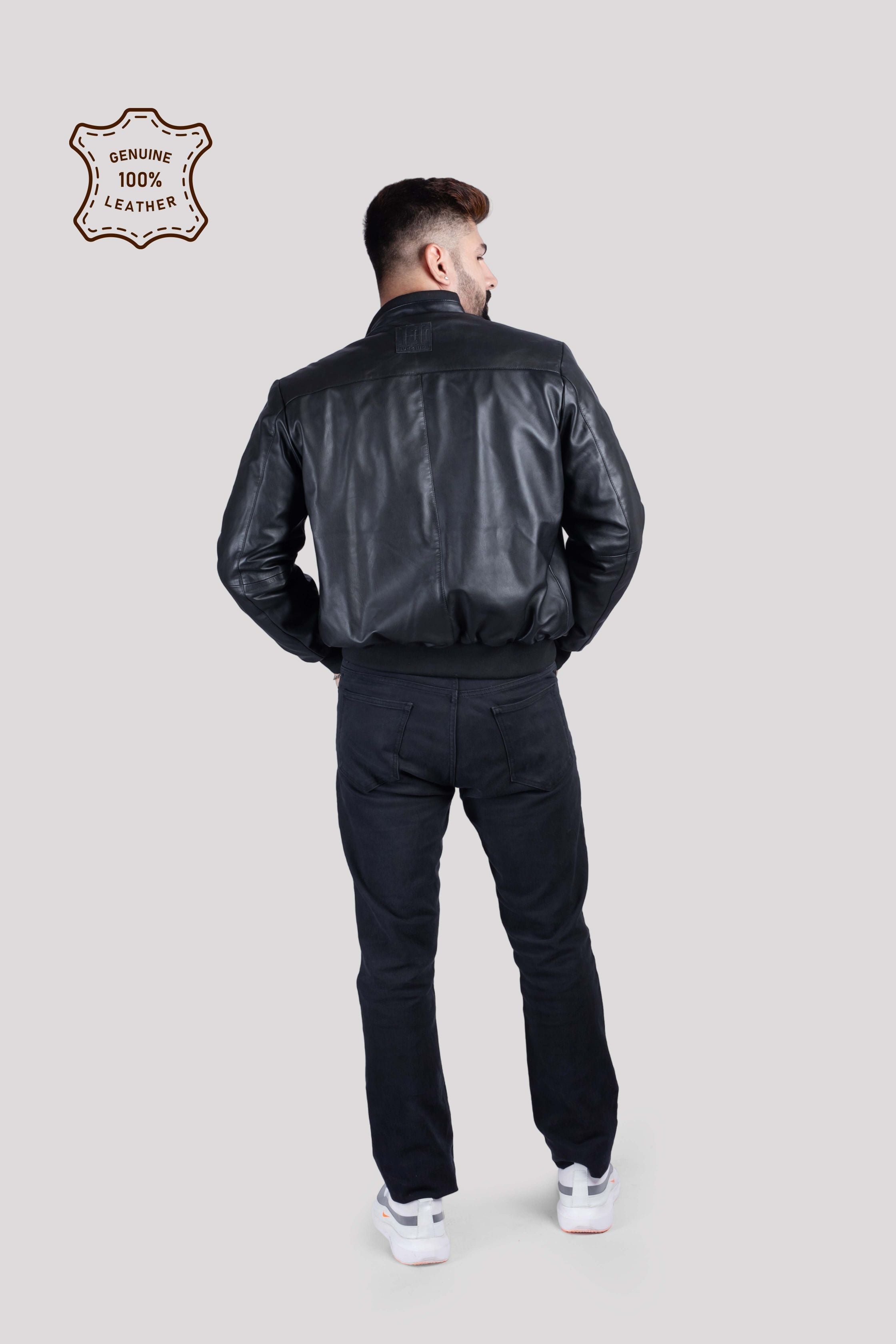 MENS BOMBER LEATHER JACKET
