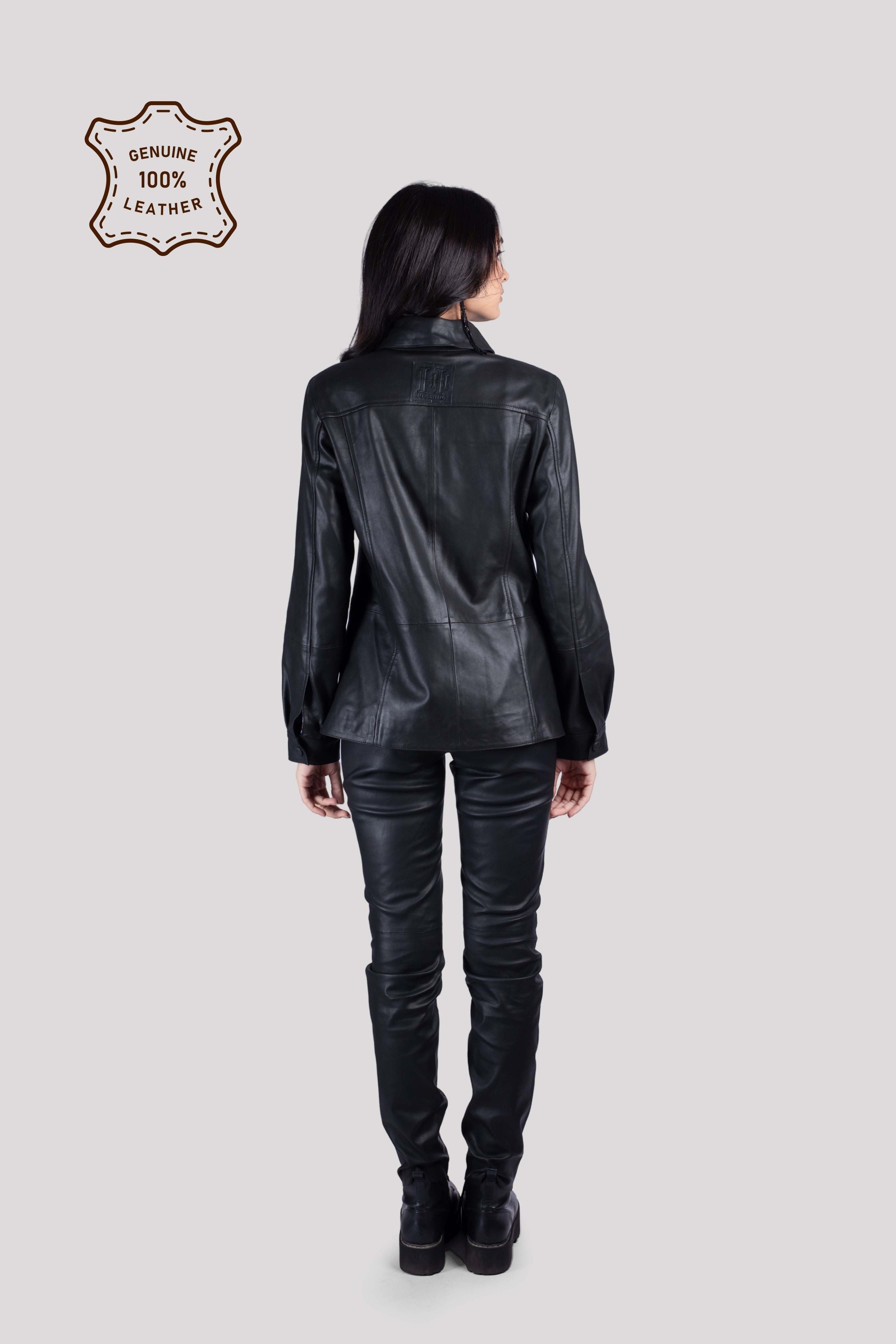 LADIES LEATHER SHIRT