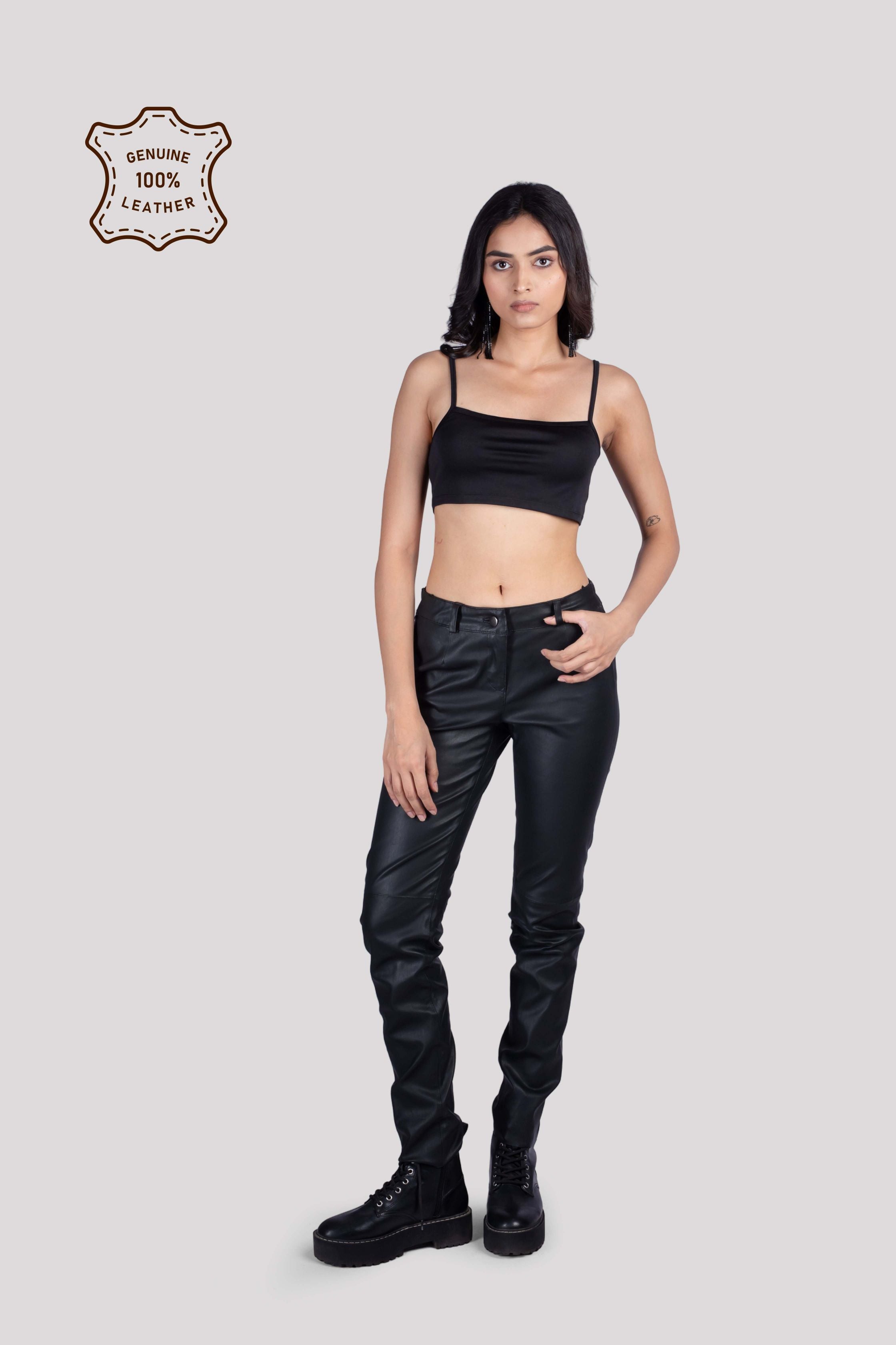 LADIES JEANS IN REAL STRETCH LEATHER