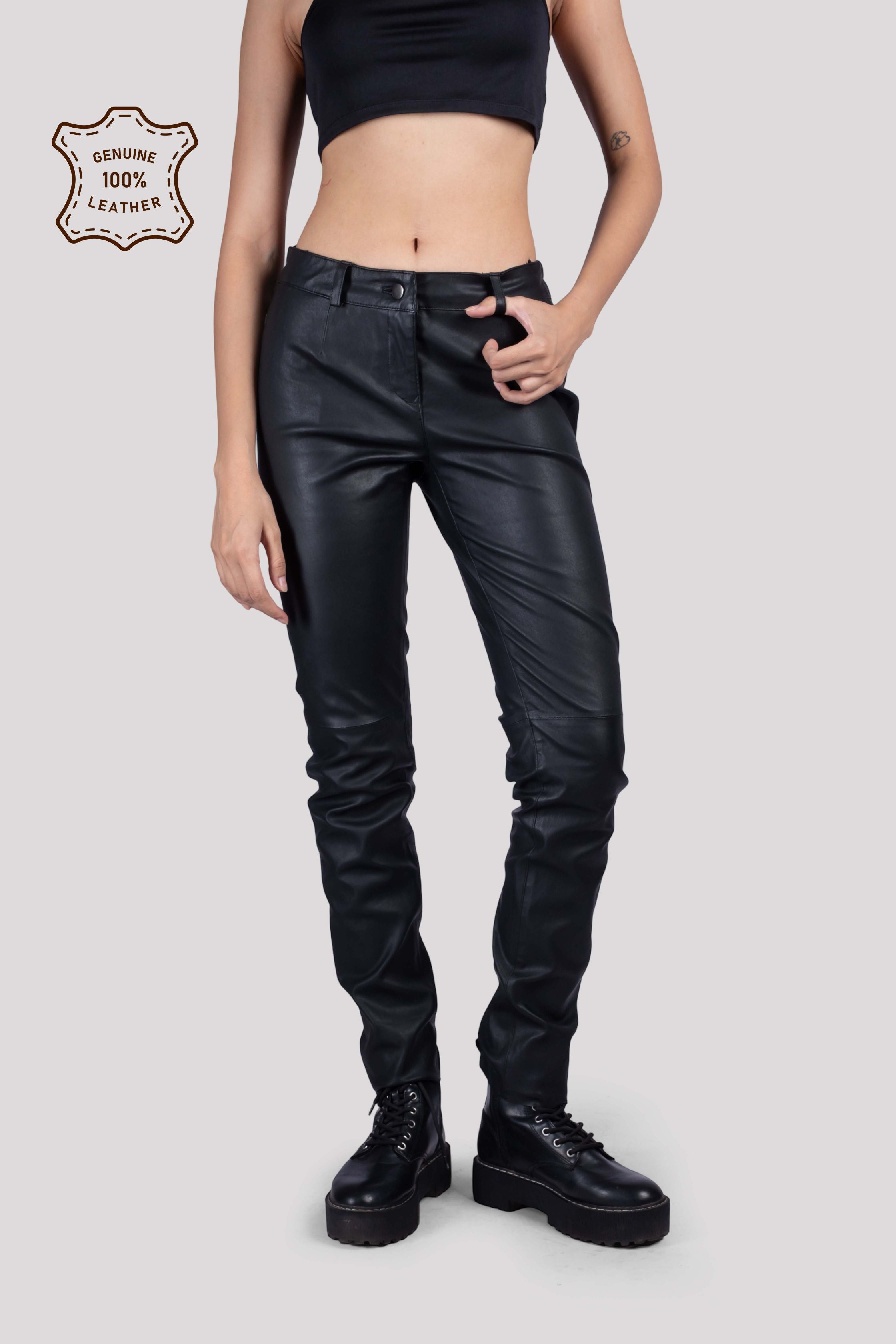 LADIES JEANS IN REAL STRETCH LEATHER