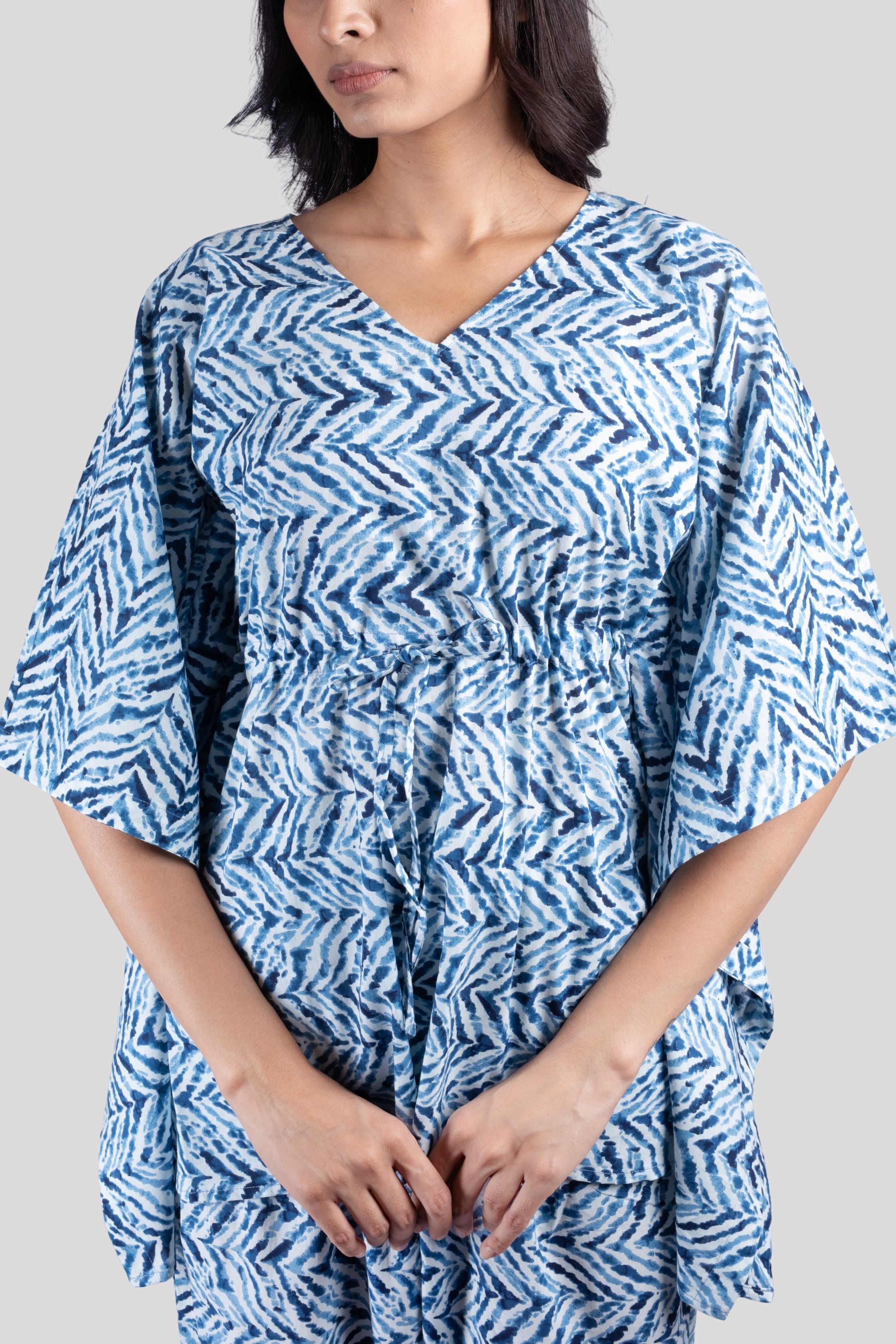 WOMEN SOFT COTTON SHORT KAFTAN NIGHT SUIT SET