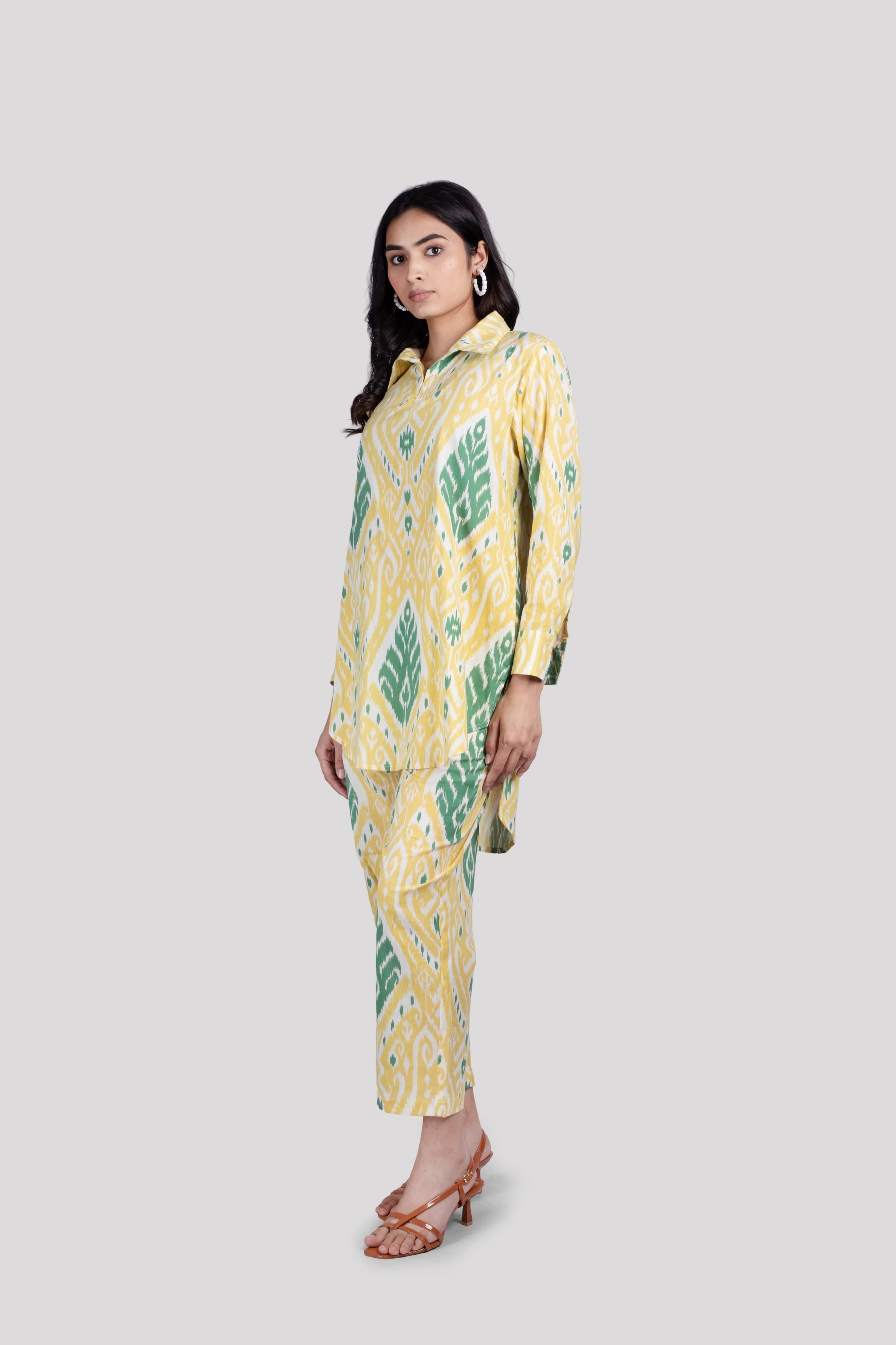 WOMEN SOFT COTTON CO ORD SET IKAT PRINT