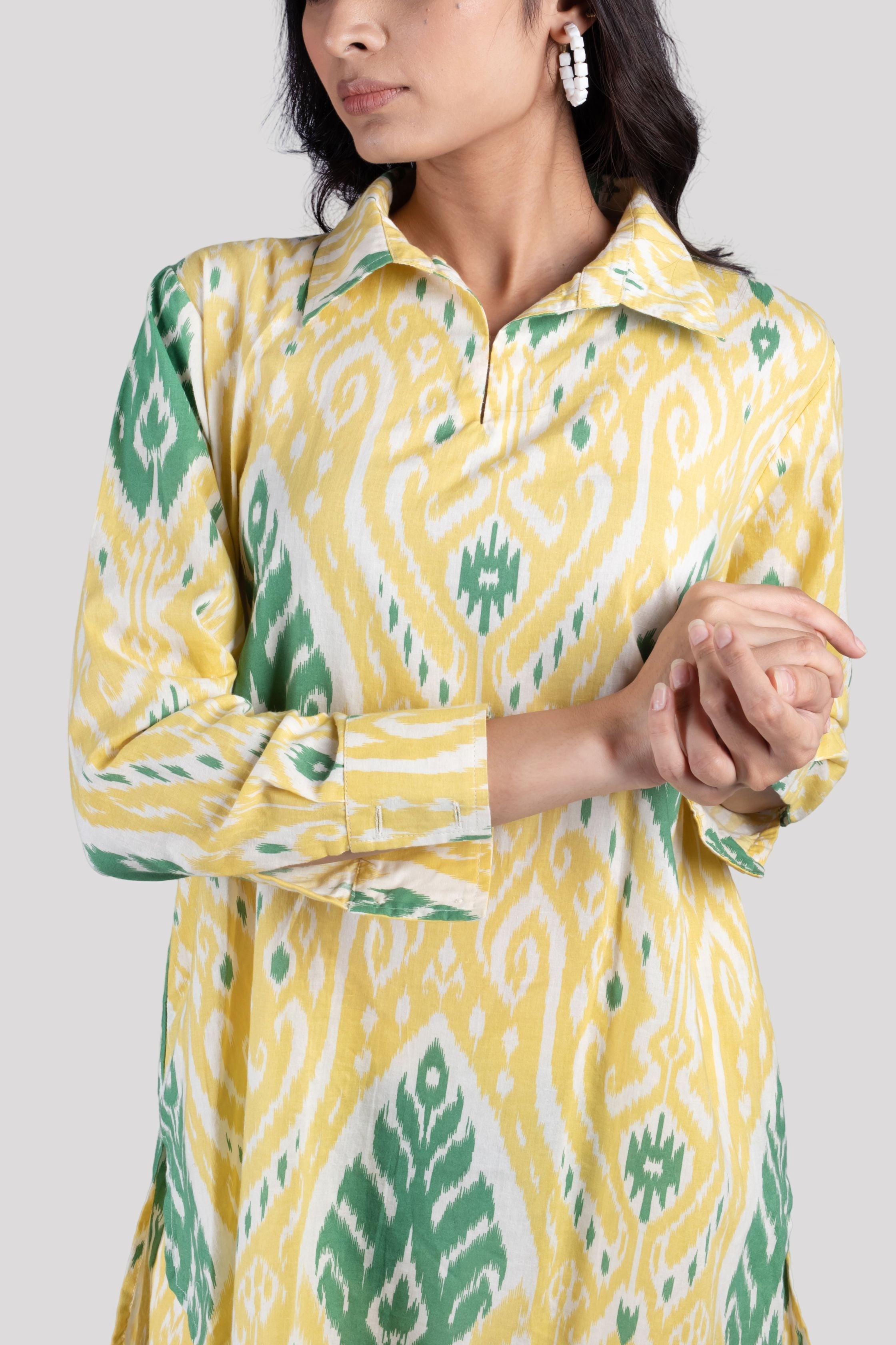 WOMEN SOFT COTTON CO ORD SET IKAT PRINT