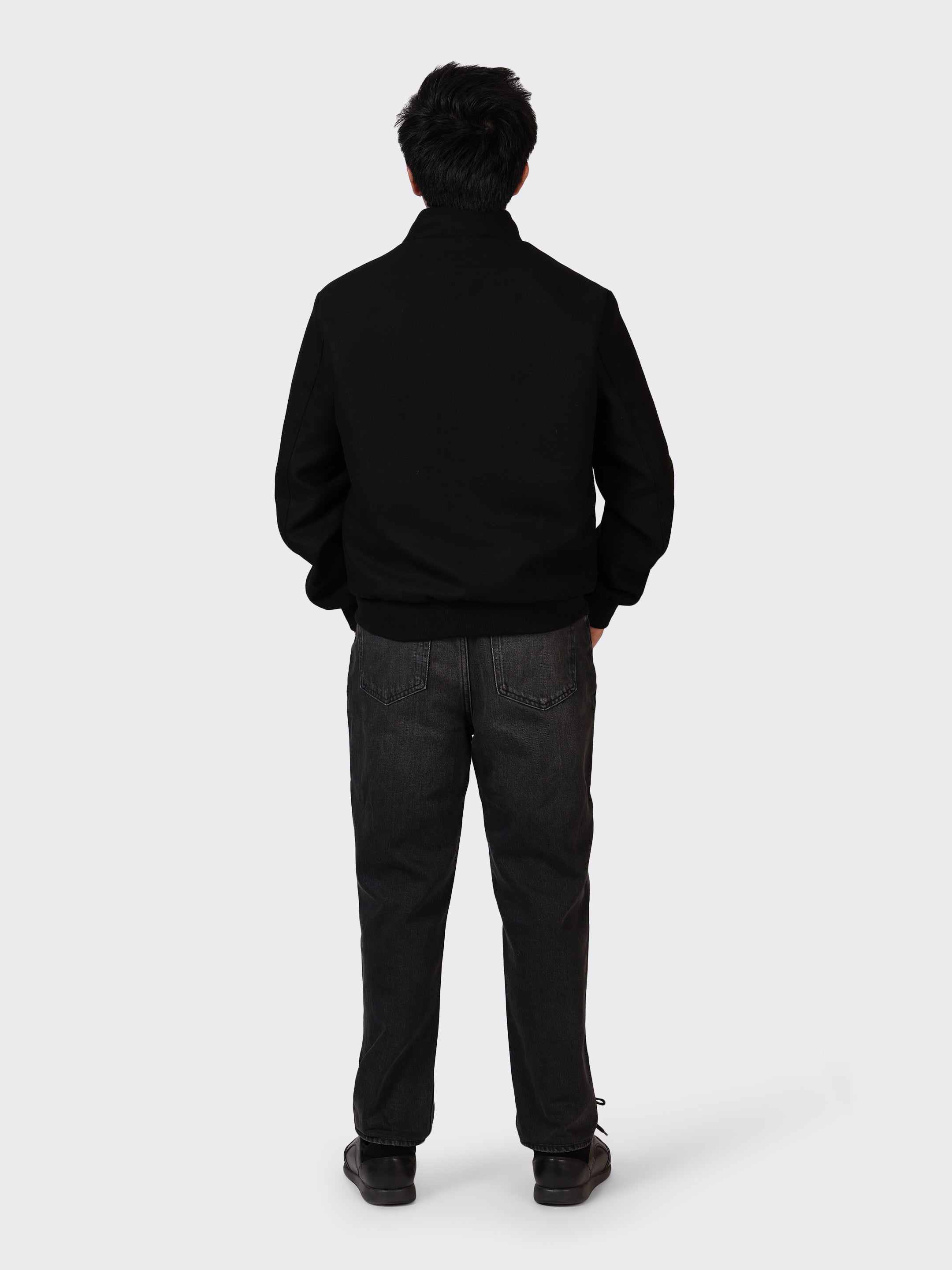 MENS COLLEGE WOOLLEN JACKET-BLACK