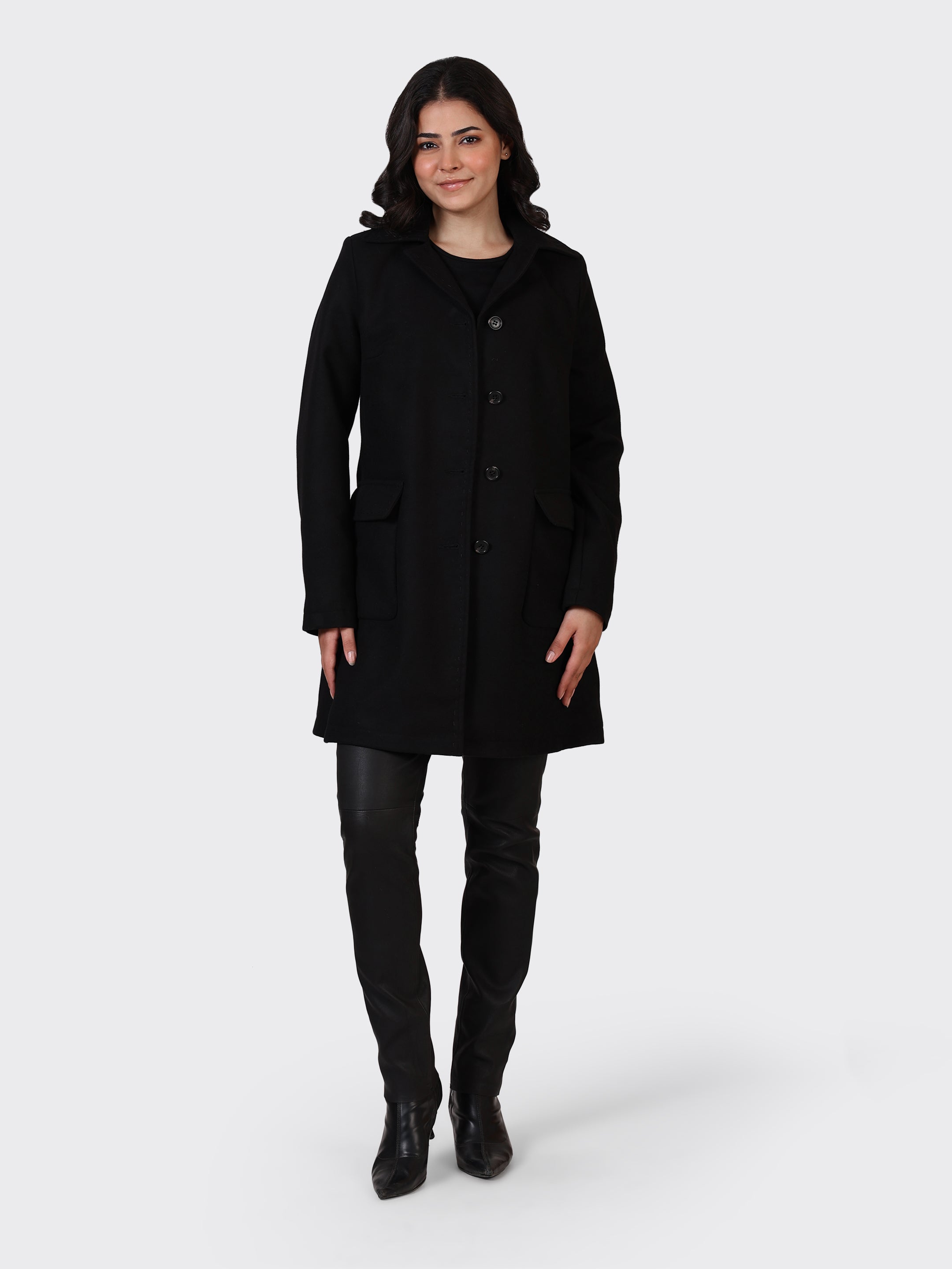 LADIES WOOLLEN JACKET-BLACK