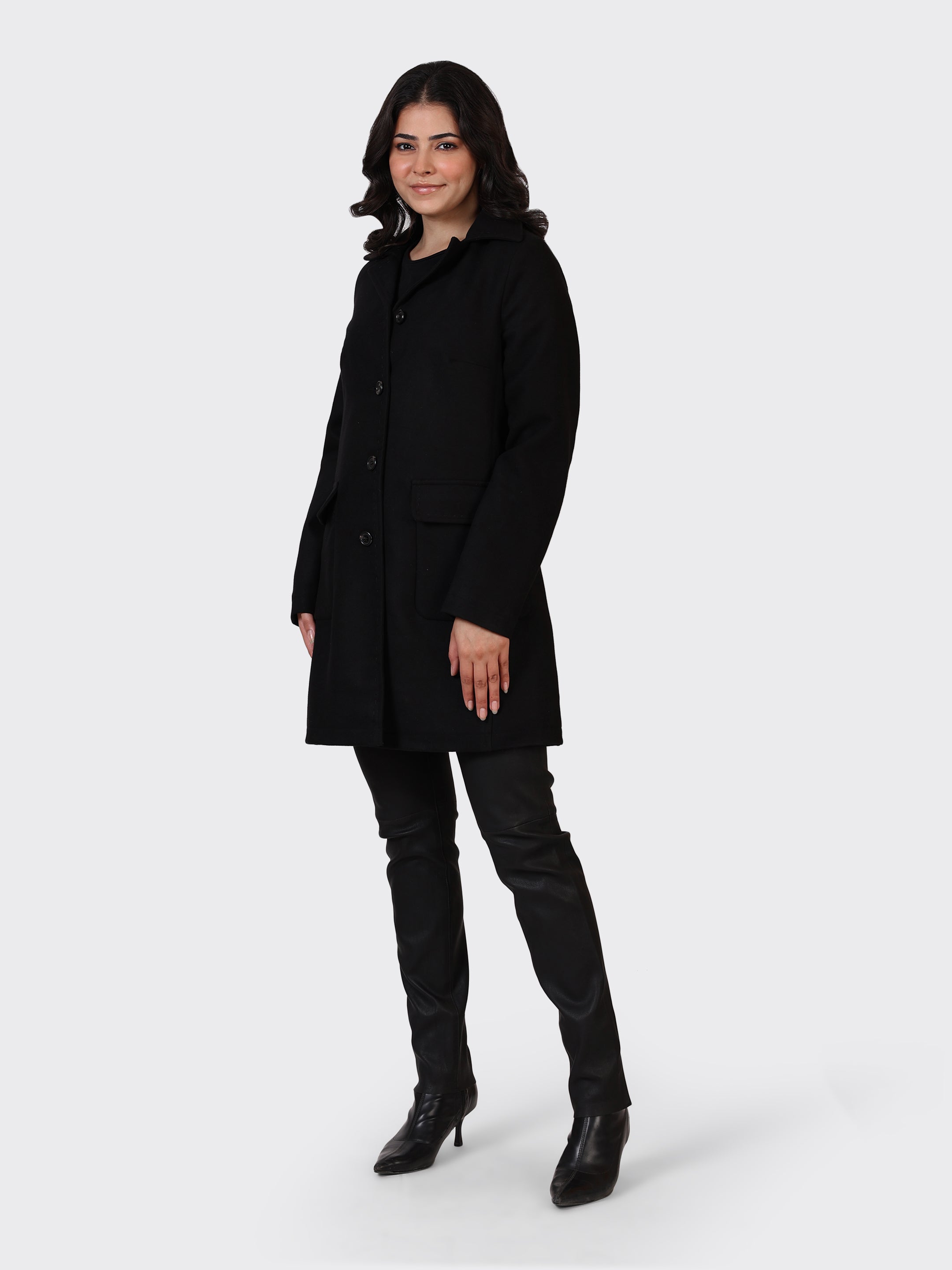 LADIES WOOLLEN JACKET-BLACK