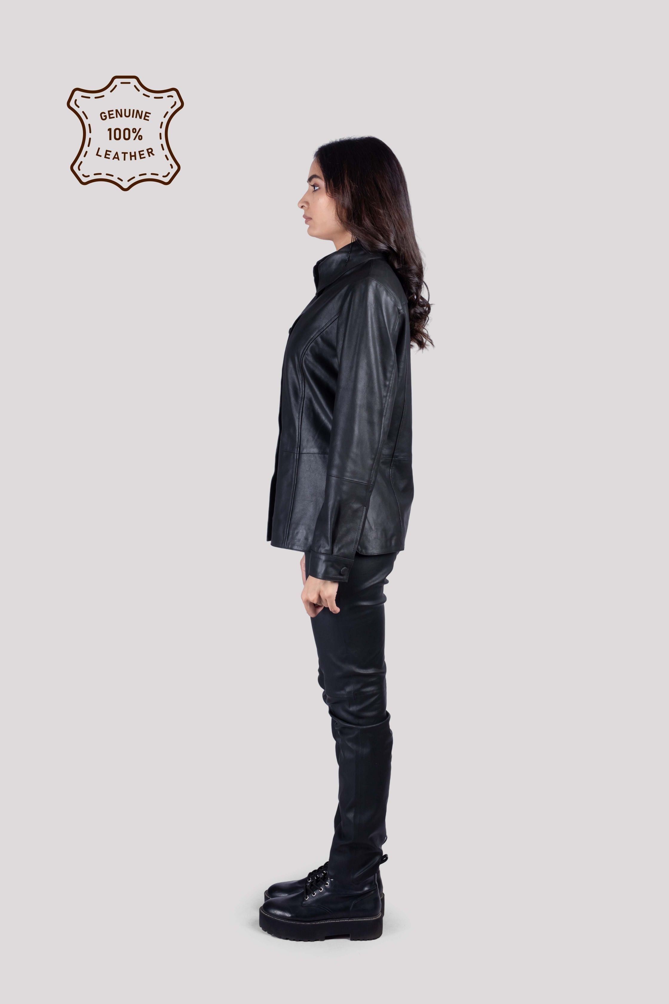 LADIES LEATHER SHIRT