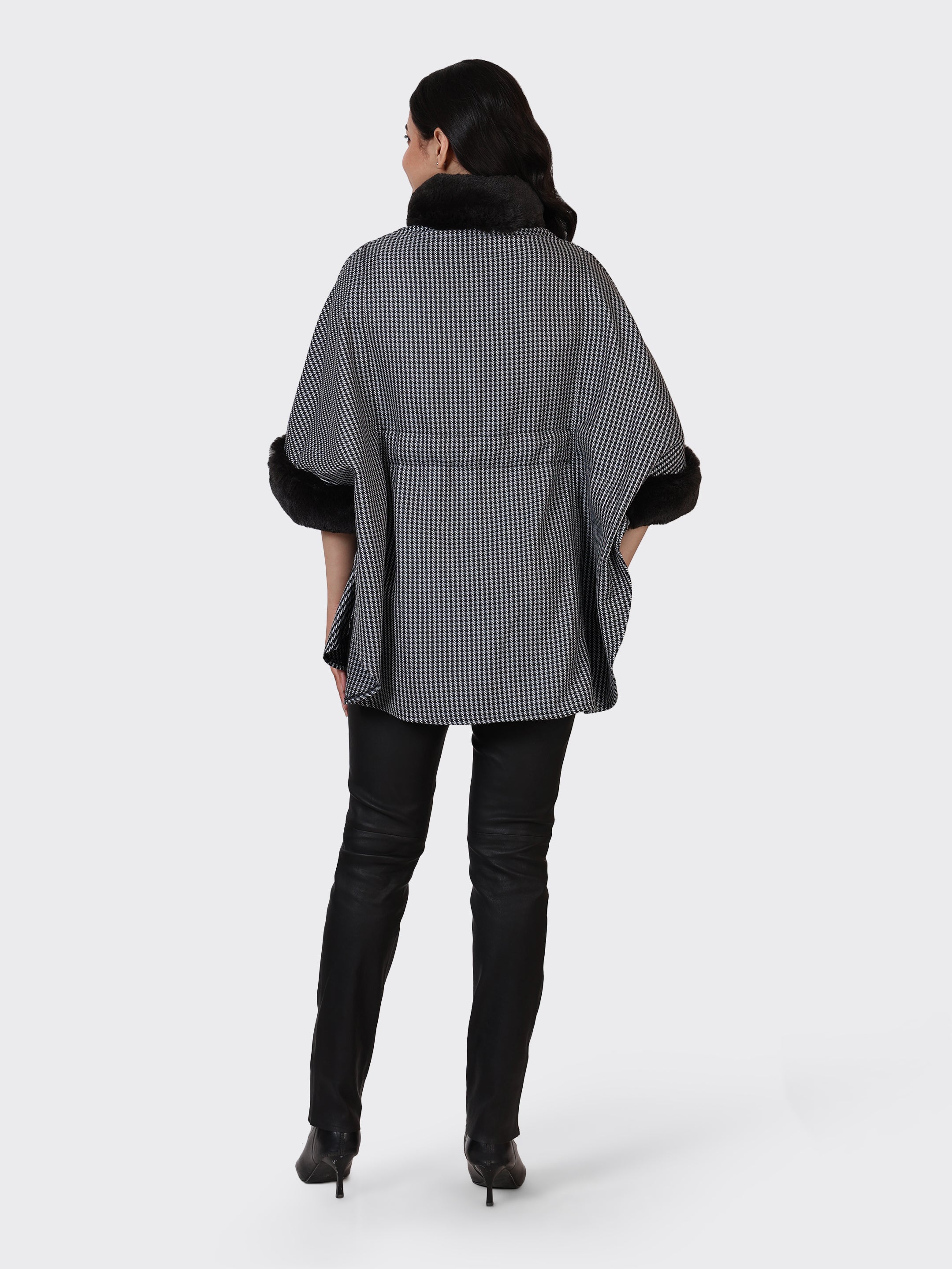 LADIES CAPE WOOLLEN JACKET-CROSS