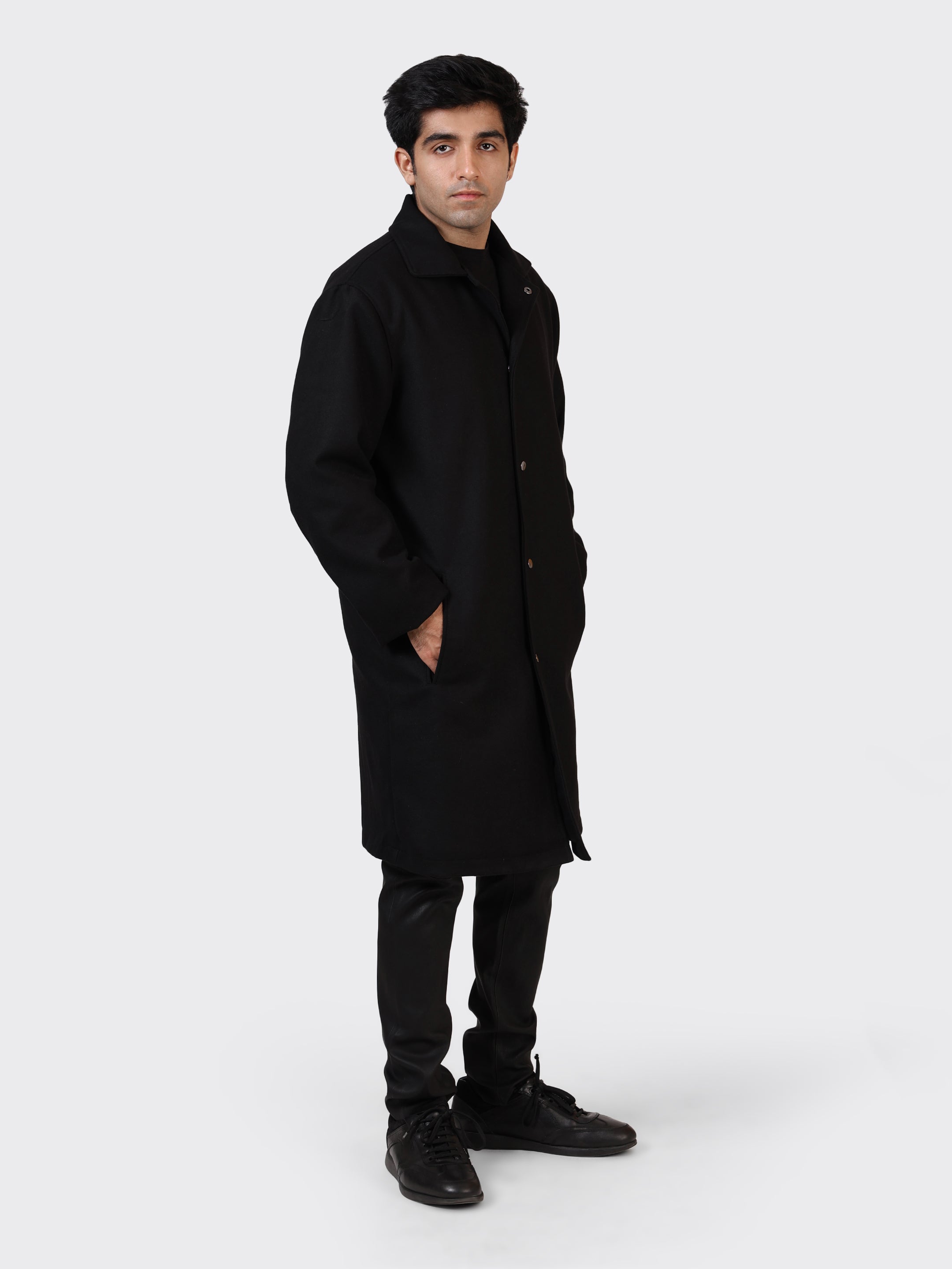 MENS WOOLLEN JACKET-BLACK