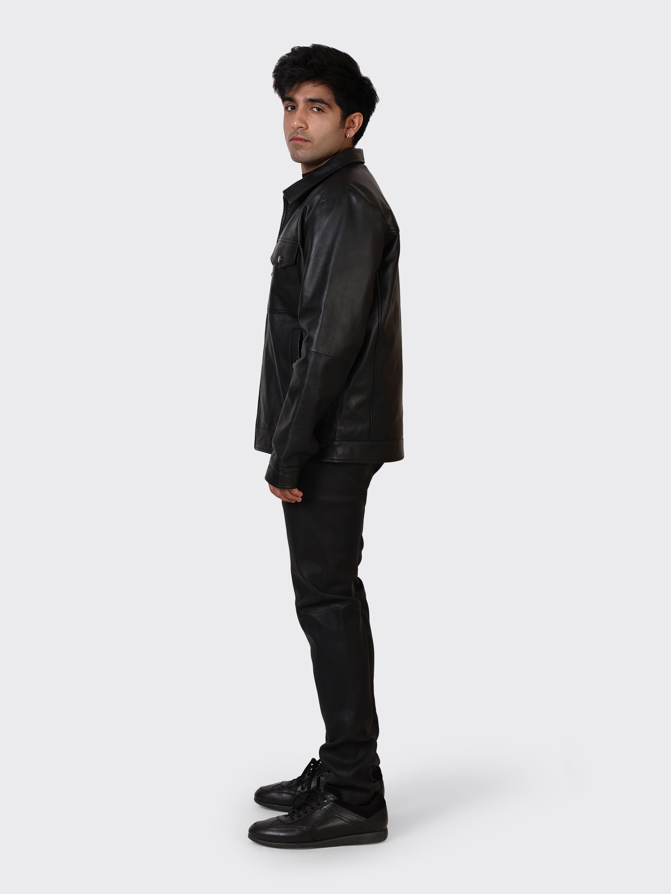 MENS LEATHER JACKET-BLACK