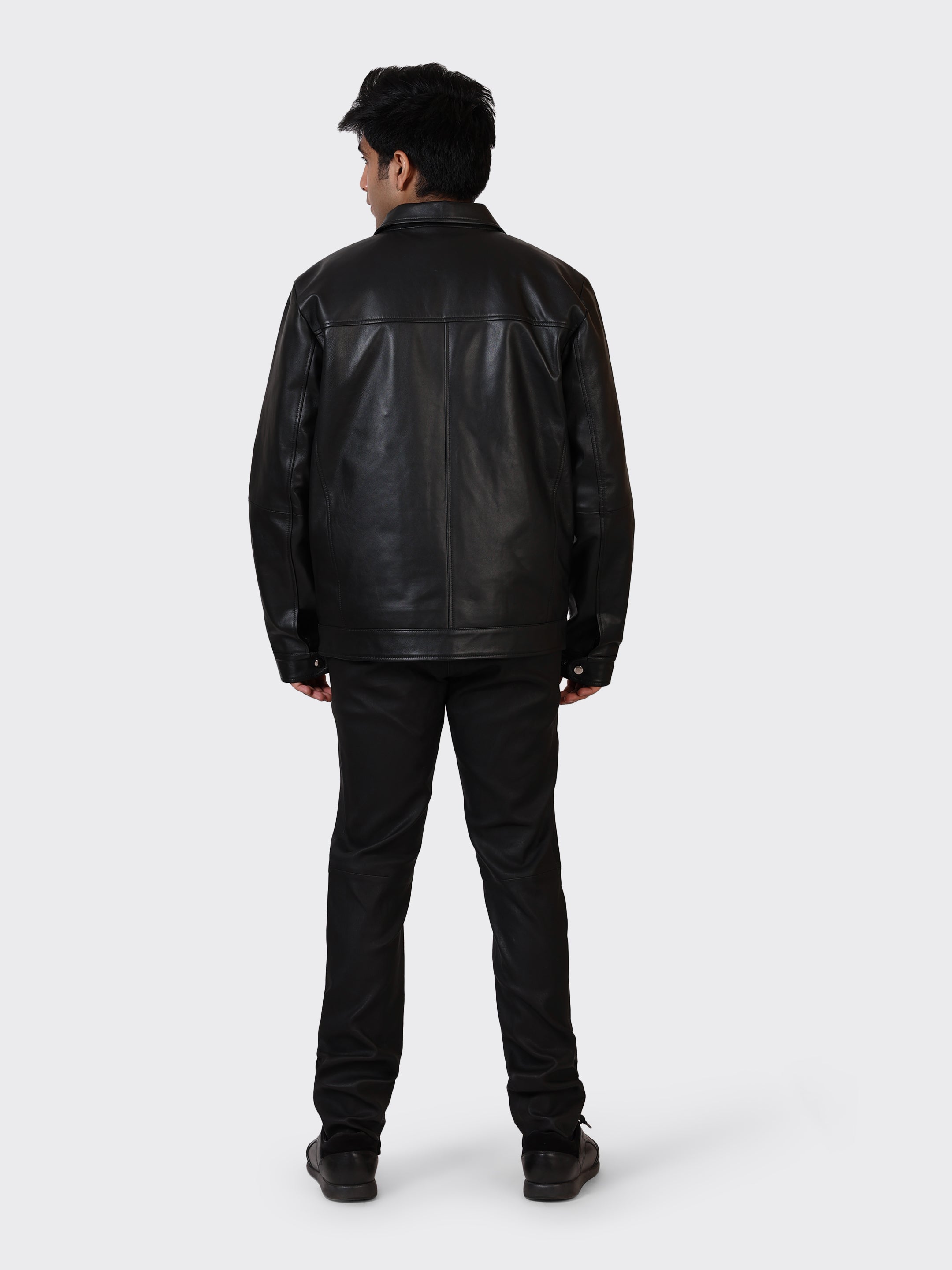 MENS LEATHER JACKET-BLACK