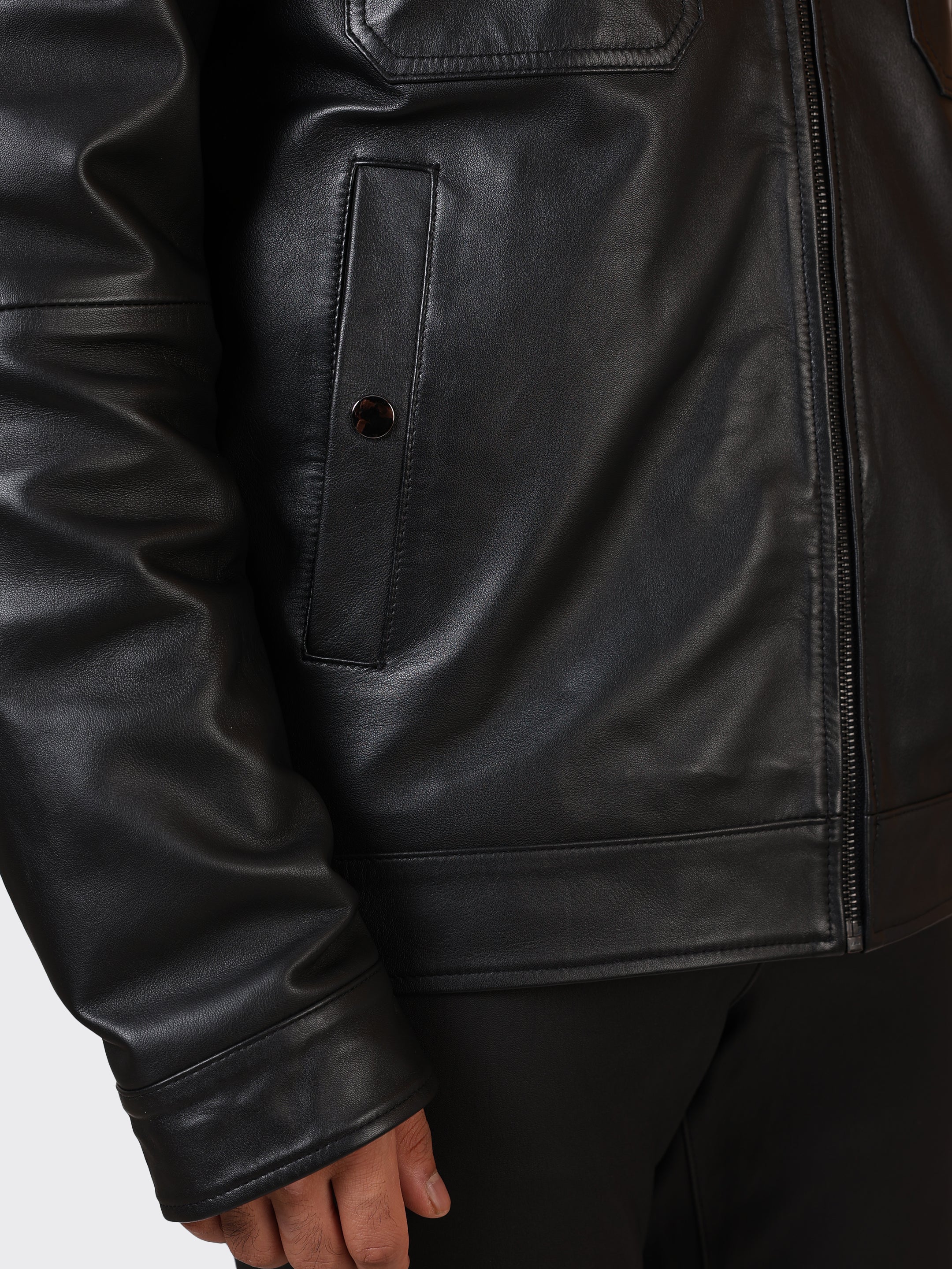 MENS LEATHER JACKET-BLACK