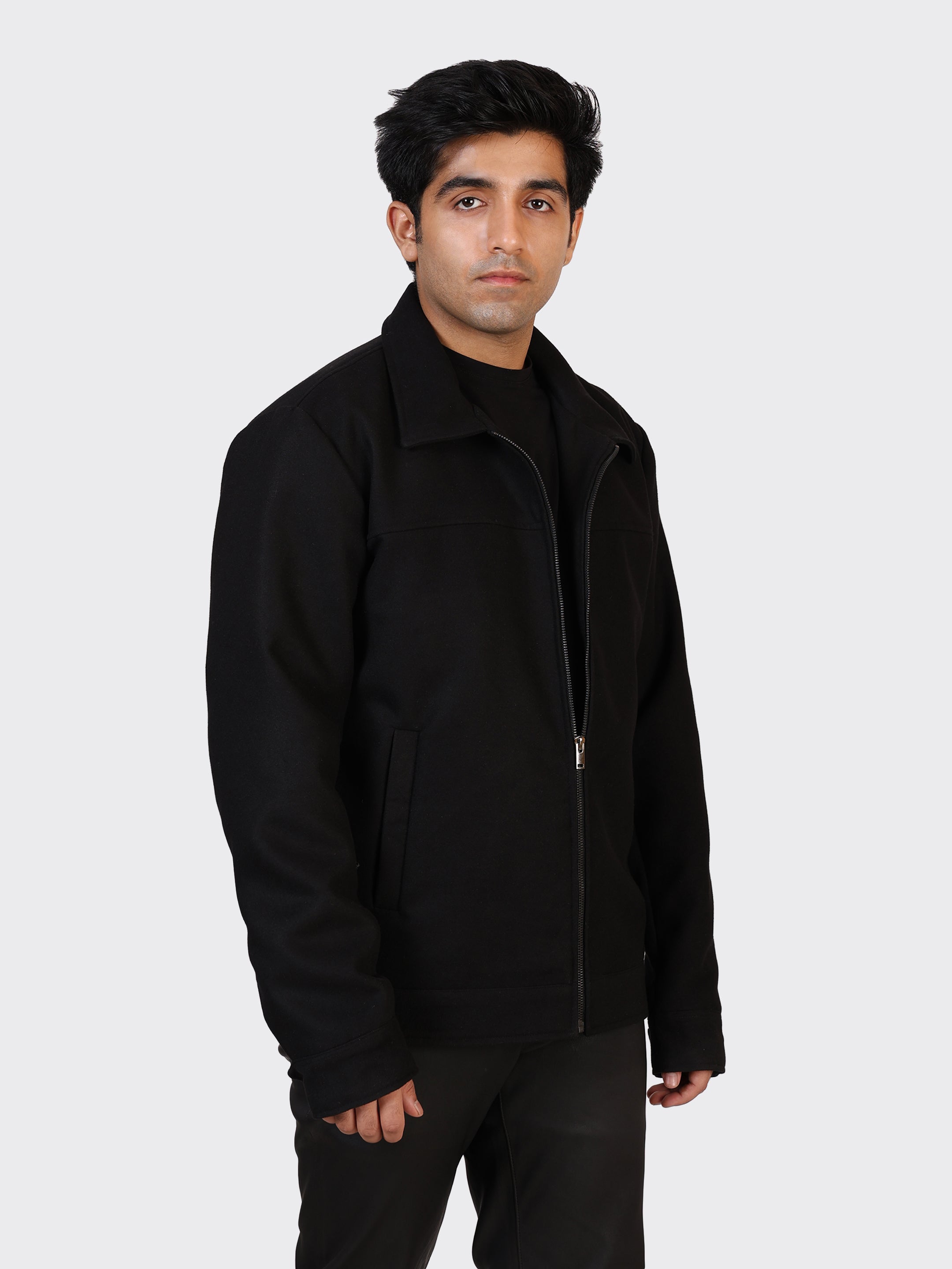 MENS WOOLLEN JACKET-BLACK