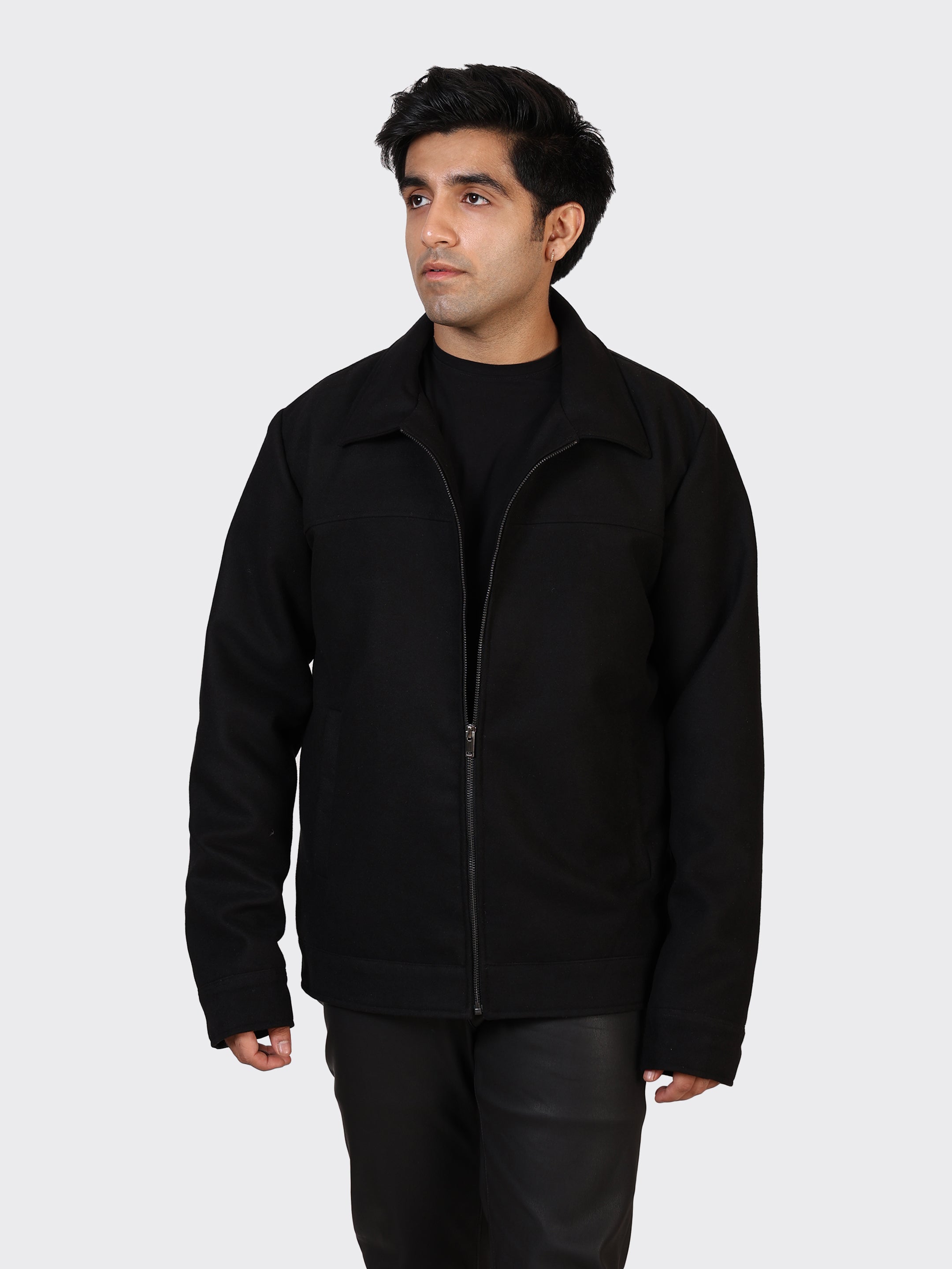 MENS WOOLLEN JACKET-BLACK