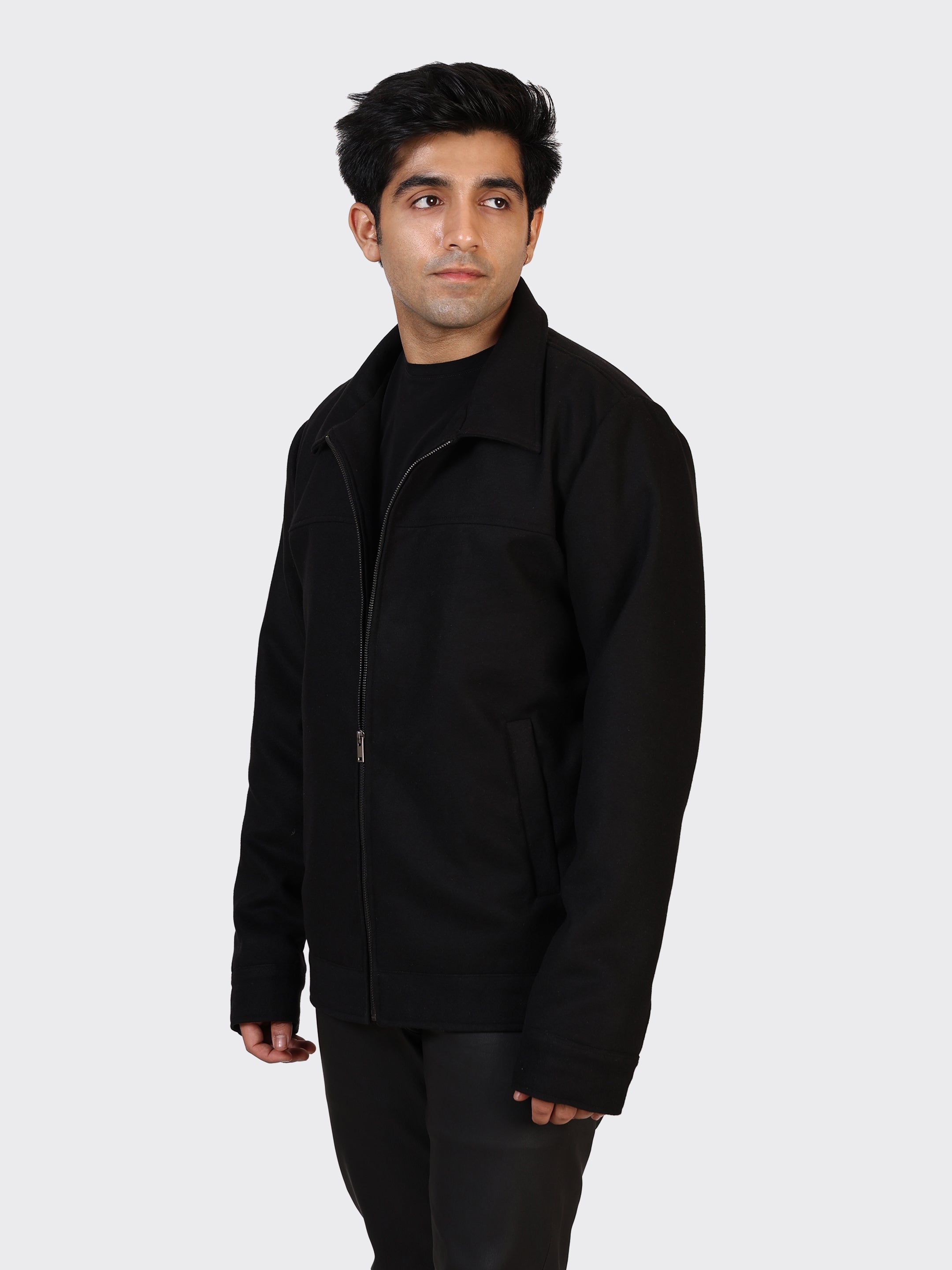 MENS WOOLLEN JACKET-BLACK