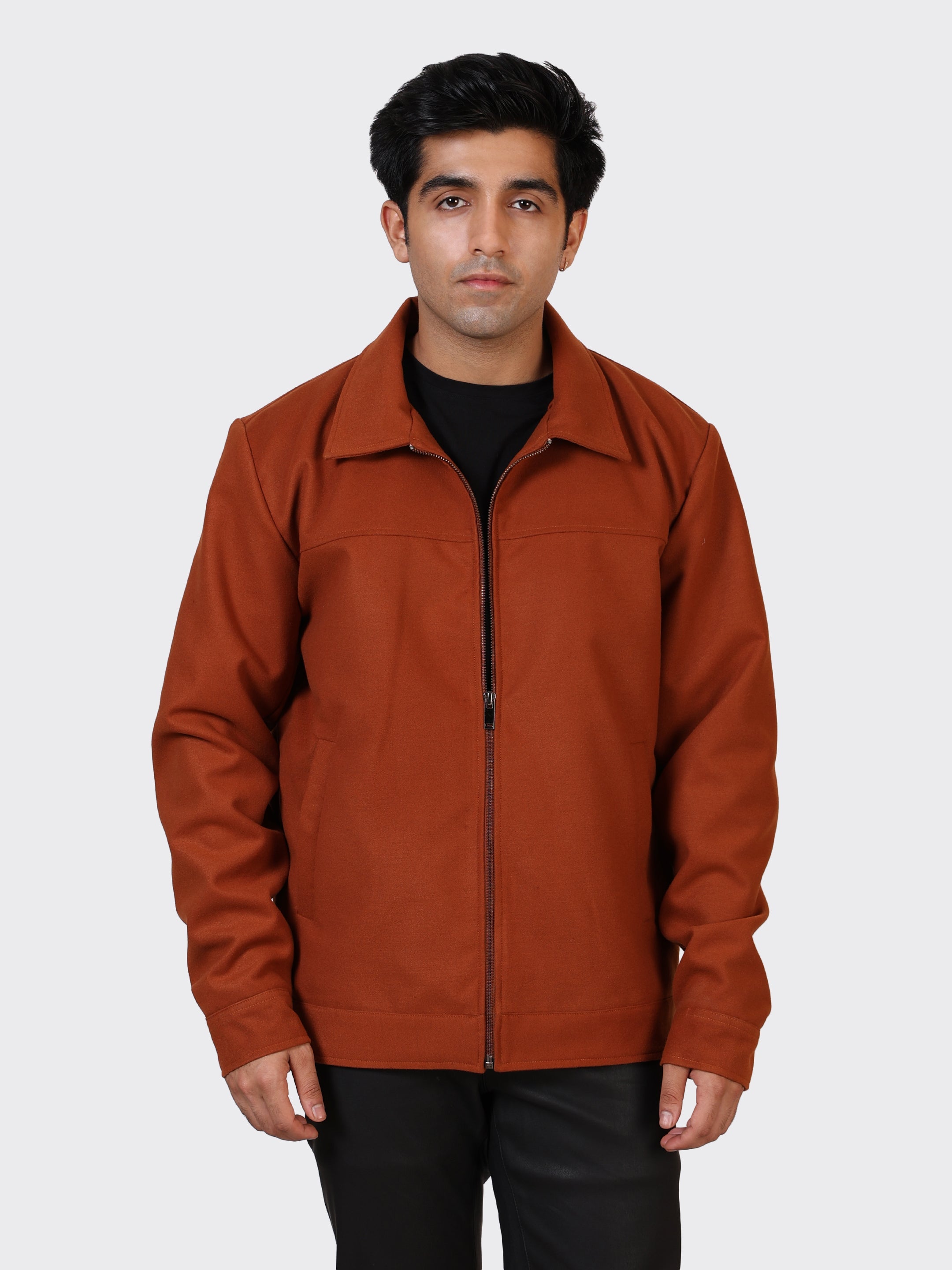 MENS WOOLLEN JACKET-COGNAC