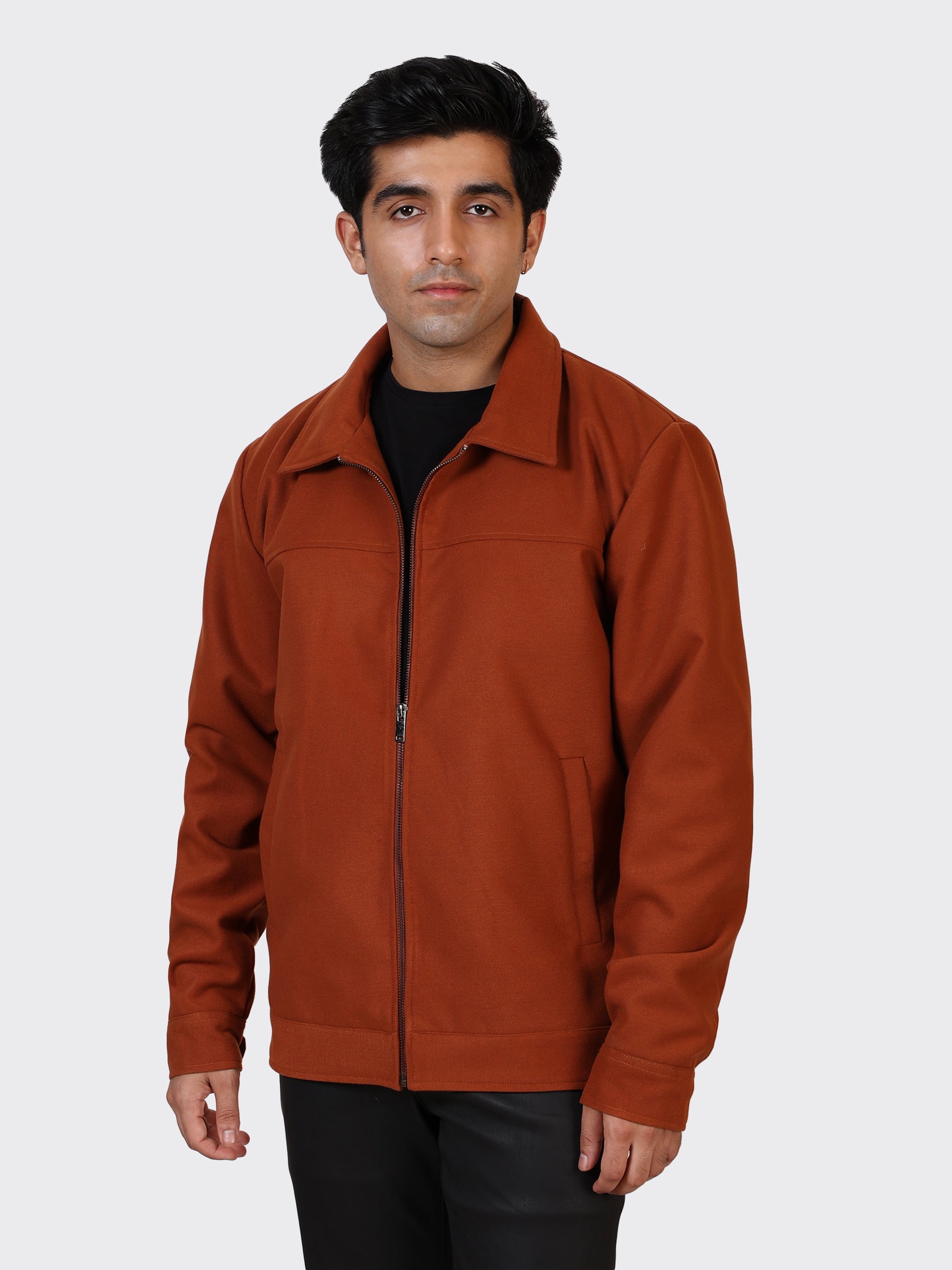MENS WOOLLEN JACKET-COGNAC
