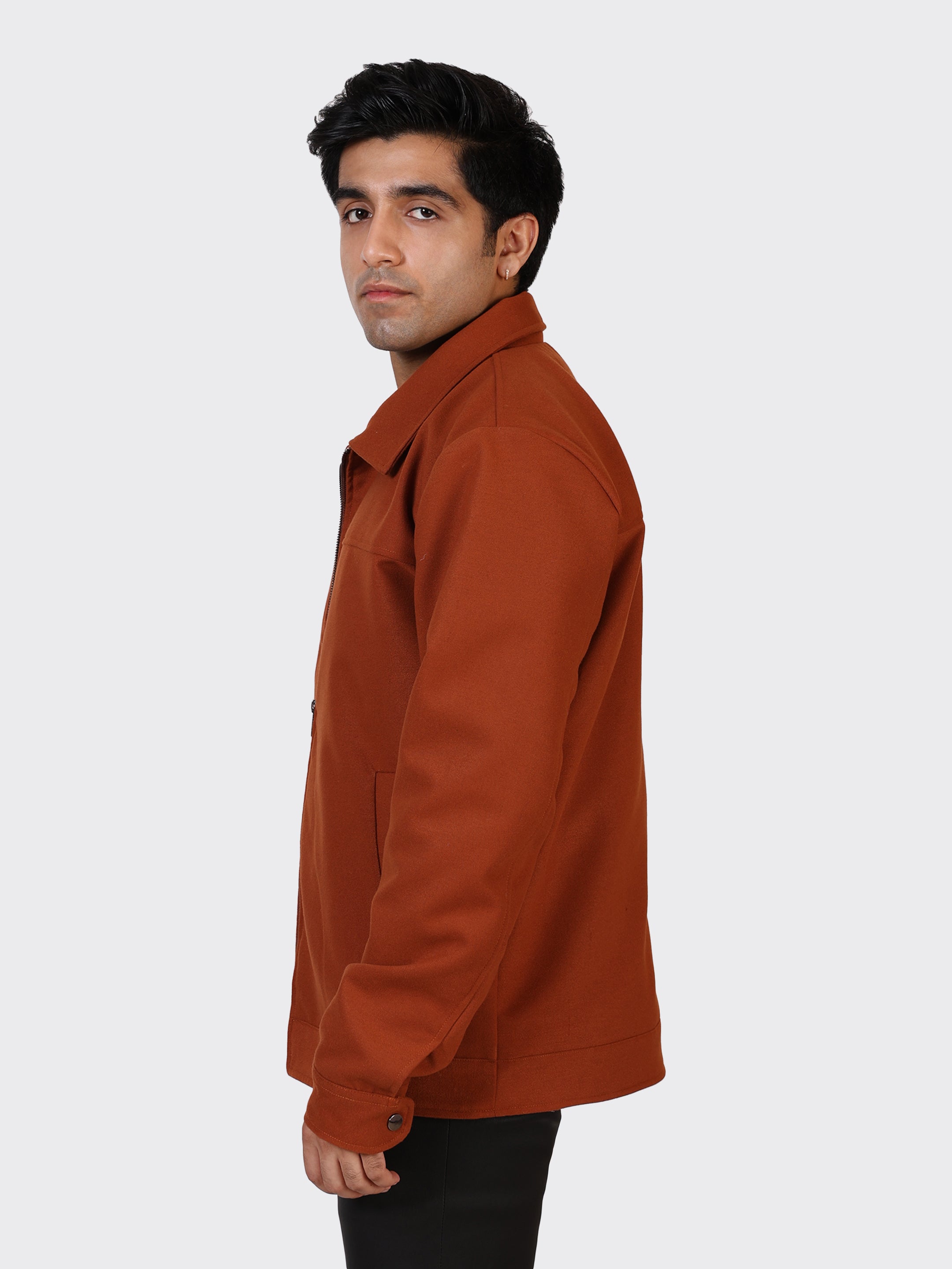 MENS WOOLLEN JACKET-COGNAC