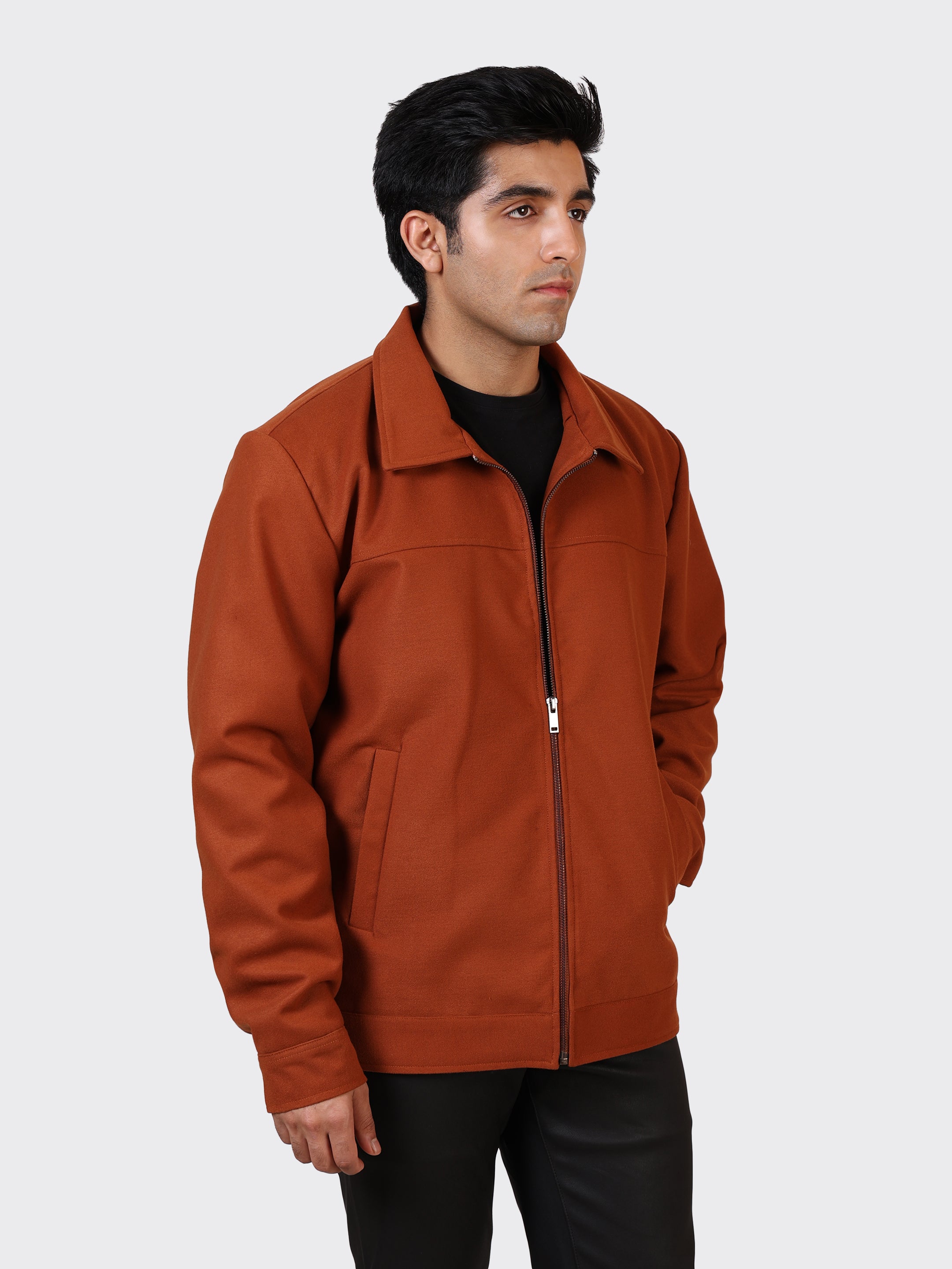 MENS WOOLLEN JACKET-COGNAC